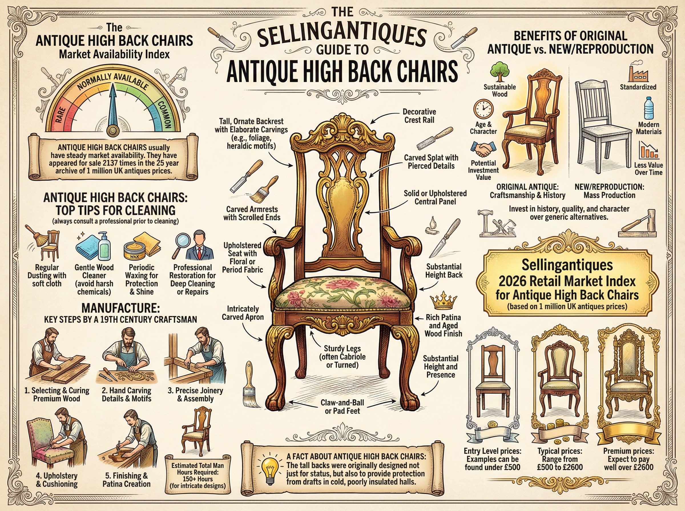 Antique High Back Chairs Guide Infographic