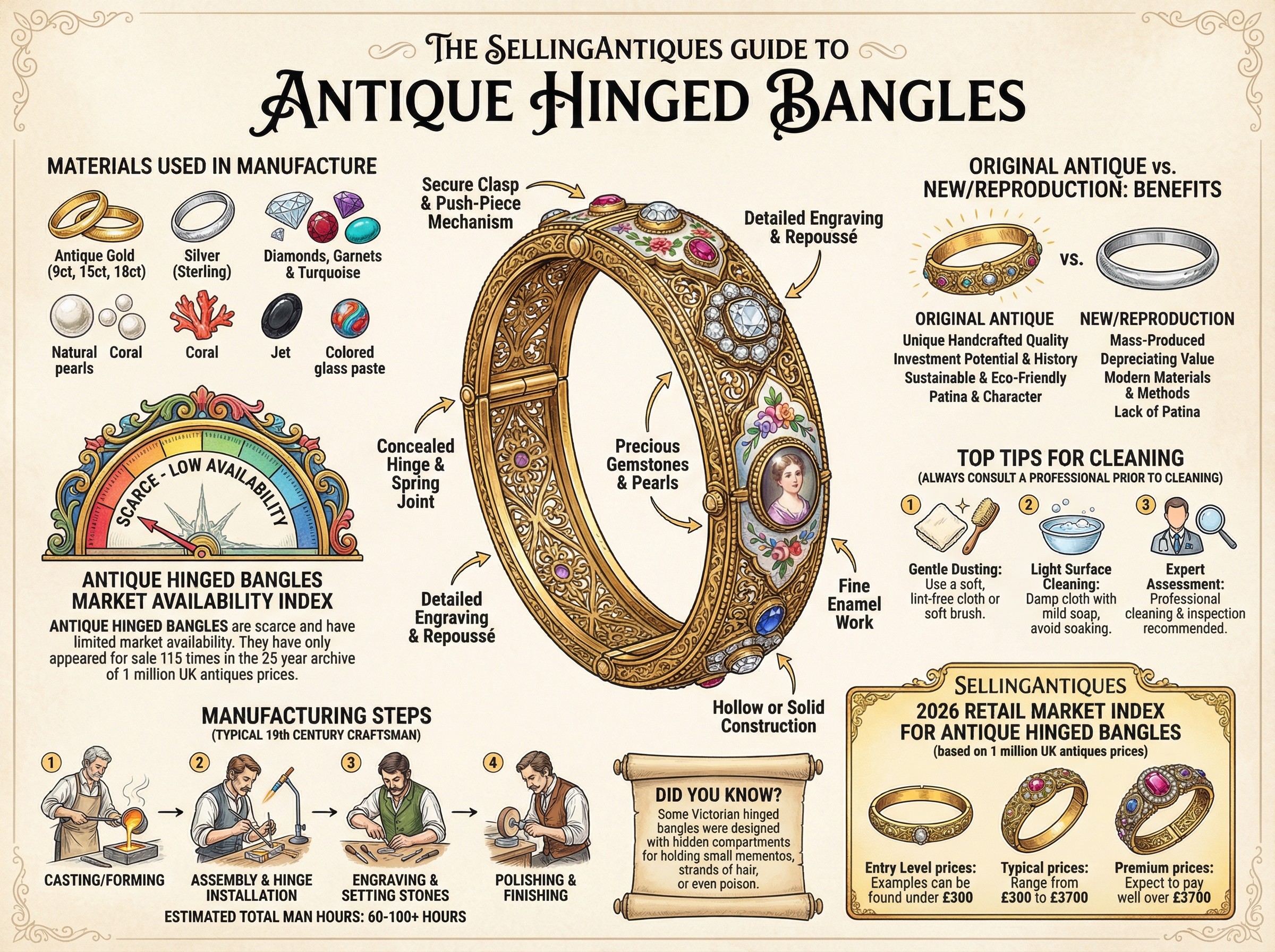 Antique Hinged Bangles Guide Infographic