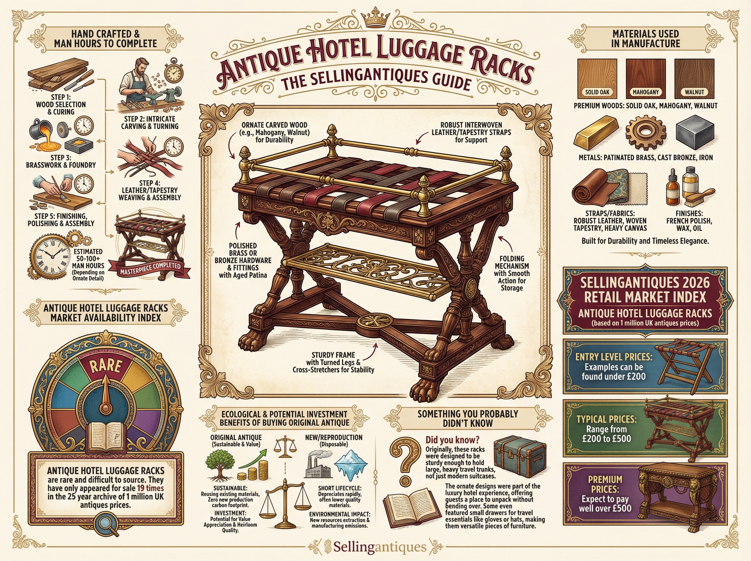Antique Hotel Luggage Racks Guide Infographic