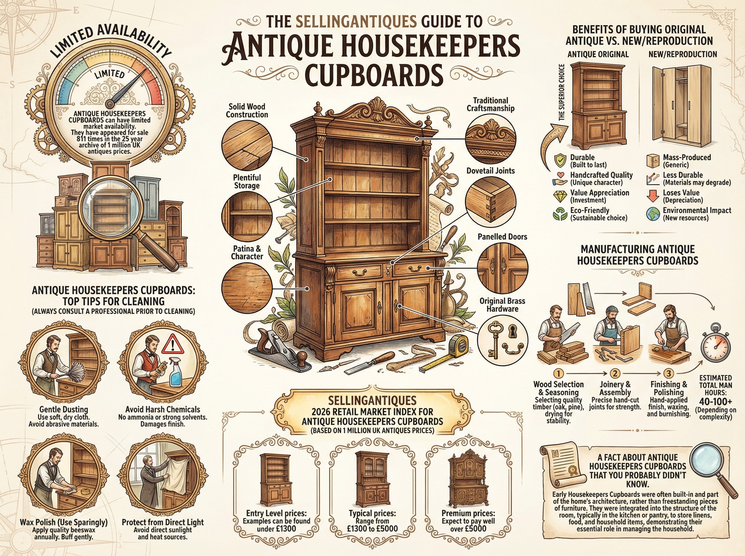 Antique Housekeepers Cupboards Guide Infographic