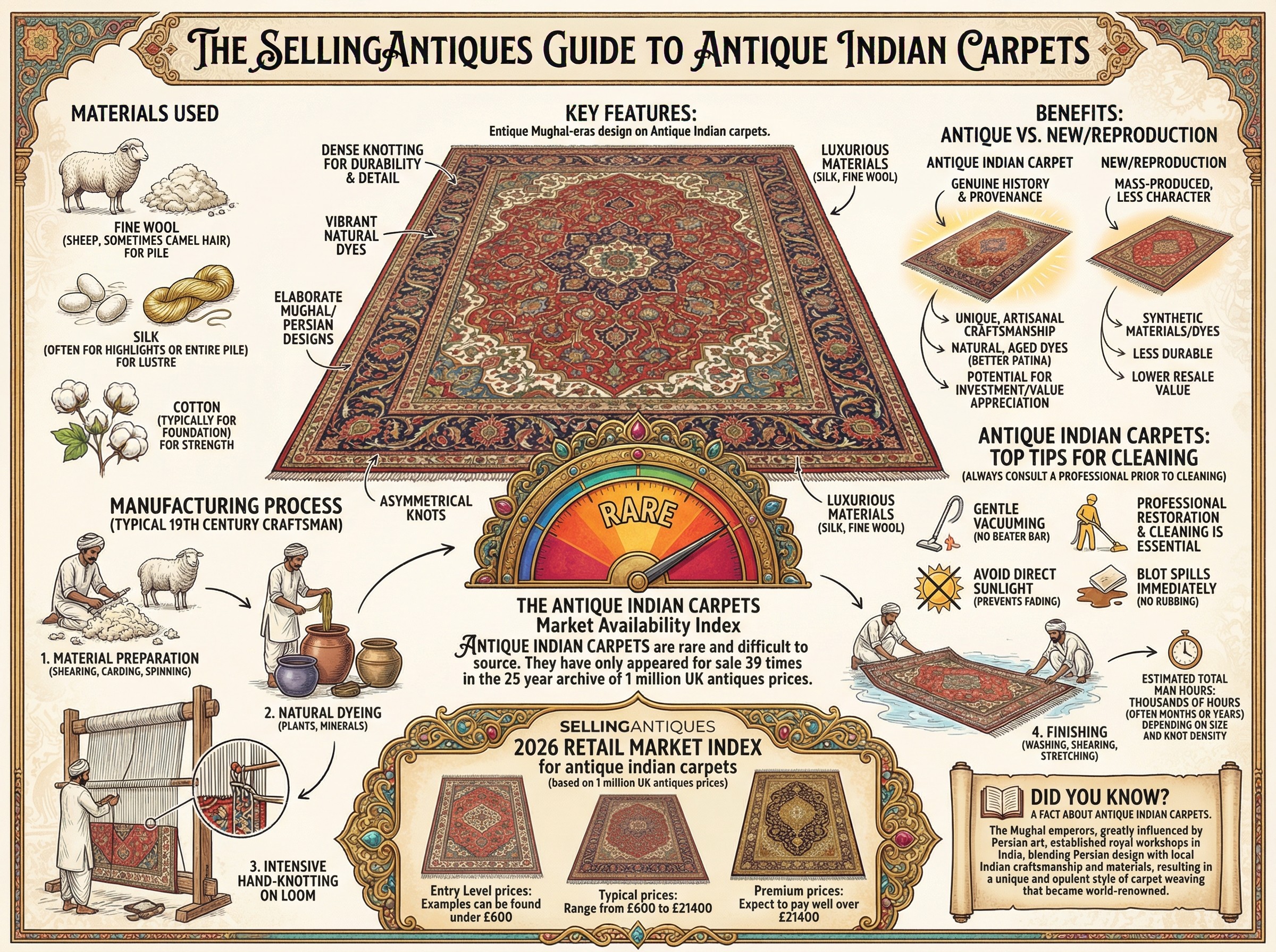 Antique Indian Carpets Guide Infographic