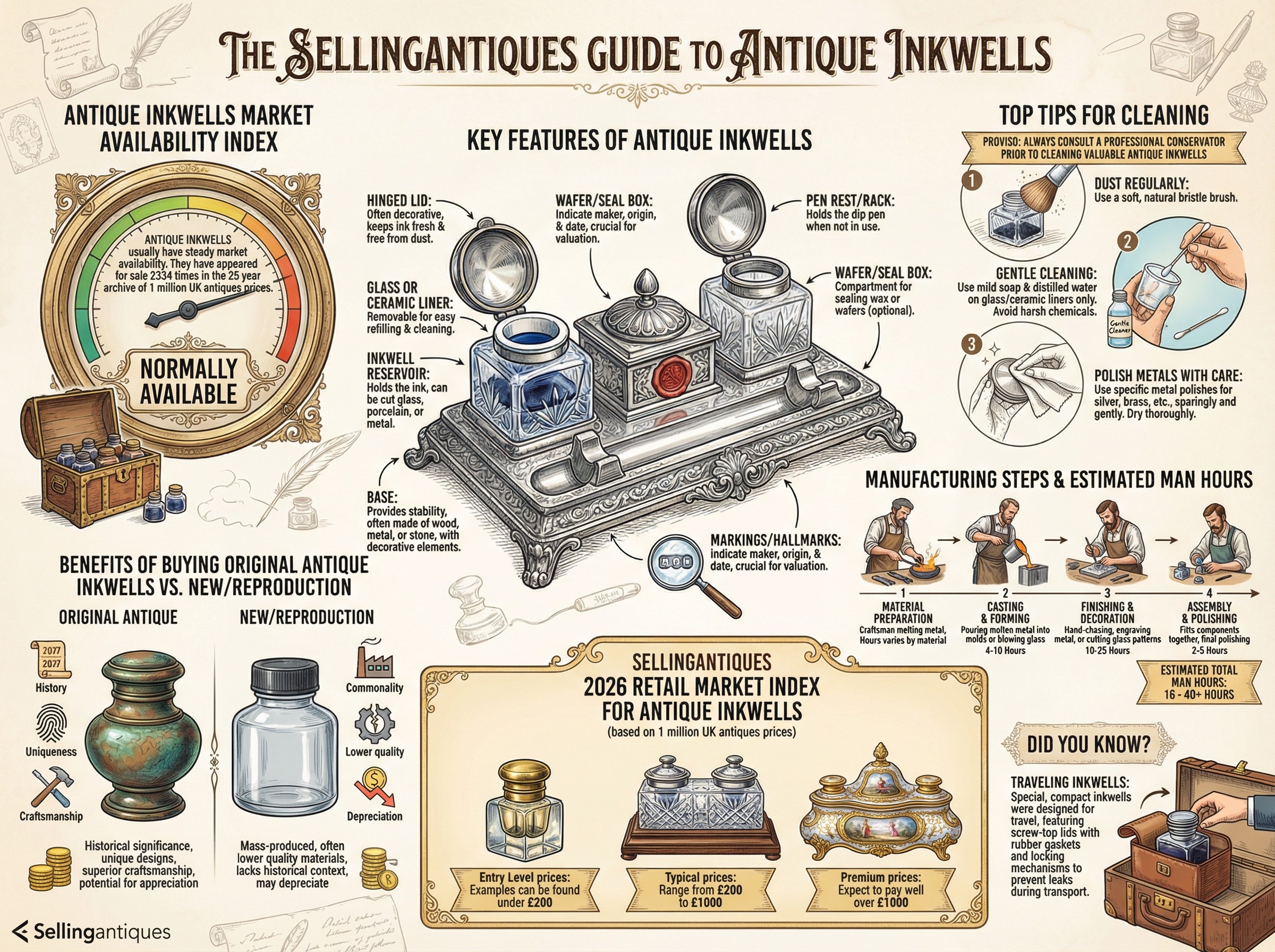 Antique Inkwells Guide Infographic