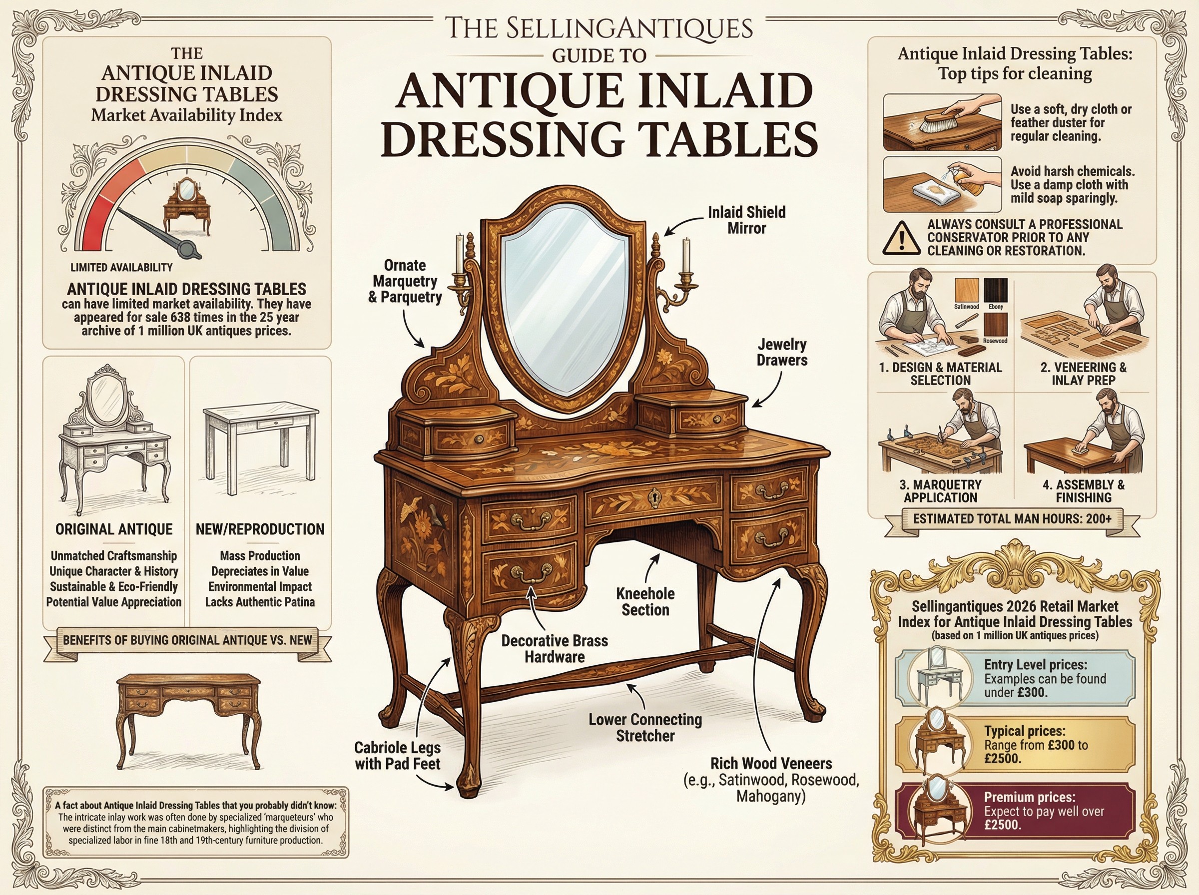 Antique Inlaid Dressing Tables Guide Infographic