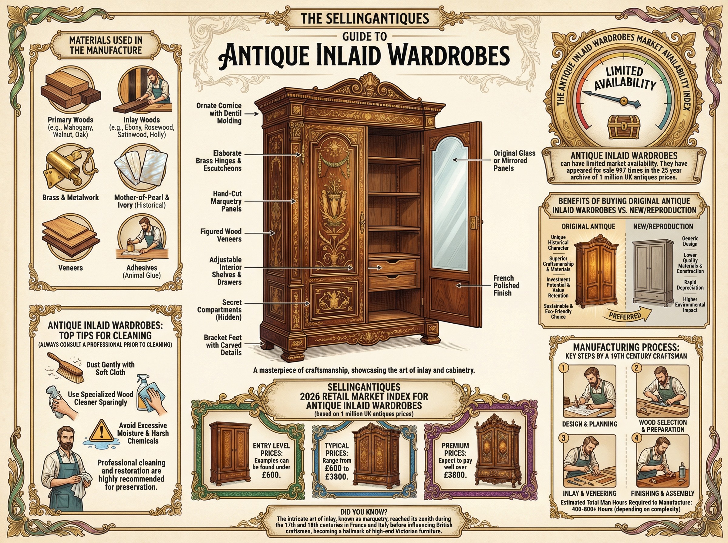 Antique Inlaid Wardrobes Guide Infographic
