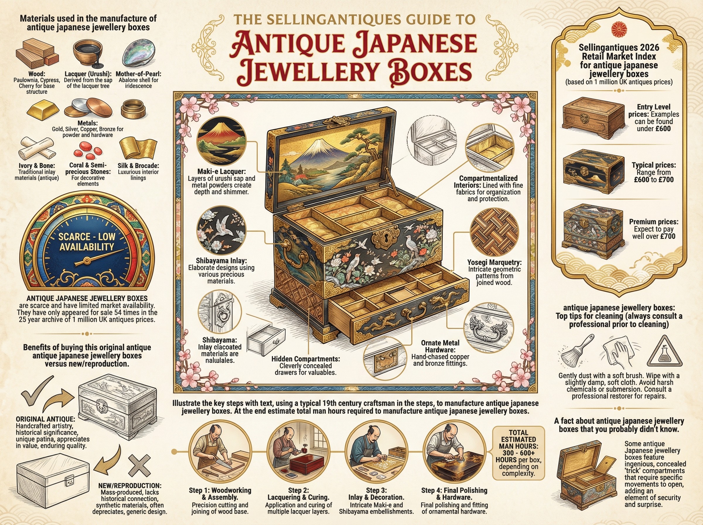 Antique Japanese Jewellery Boxes Guide Infographic