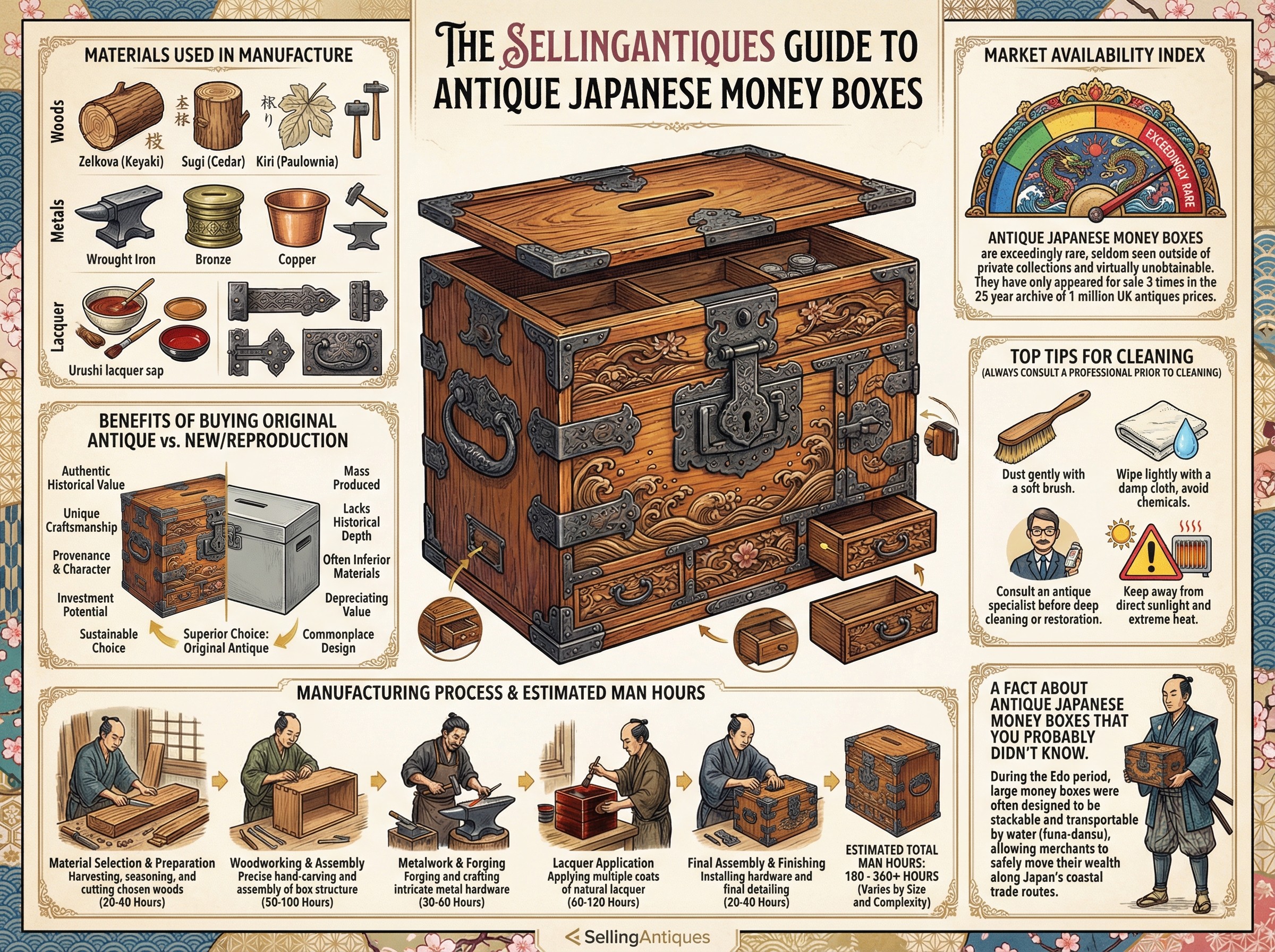 Antique Japanese Money Boxes Guide Infographic