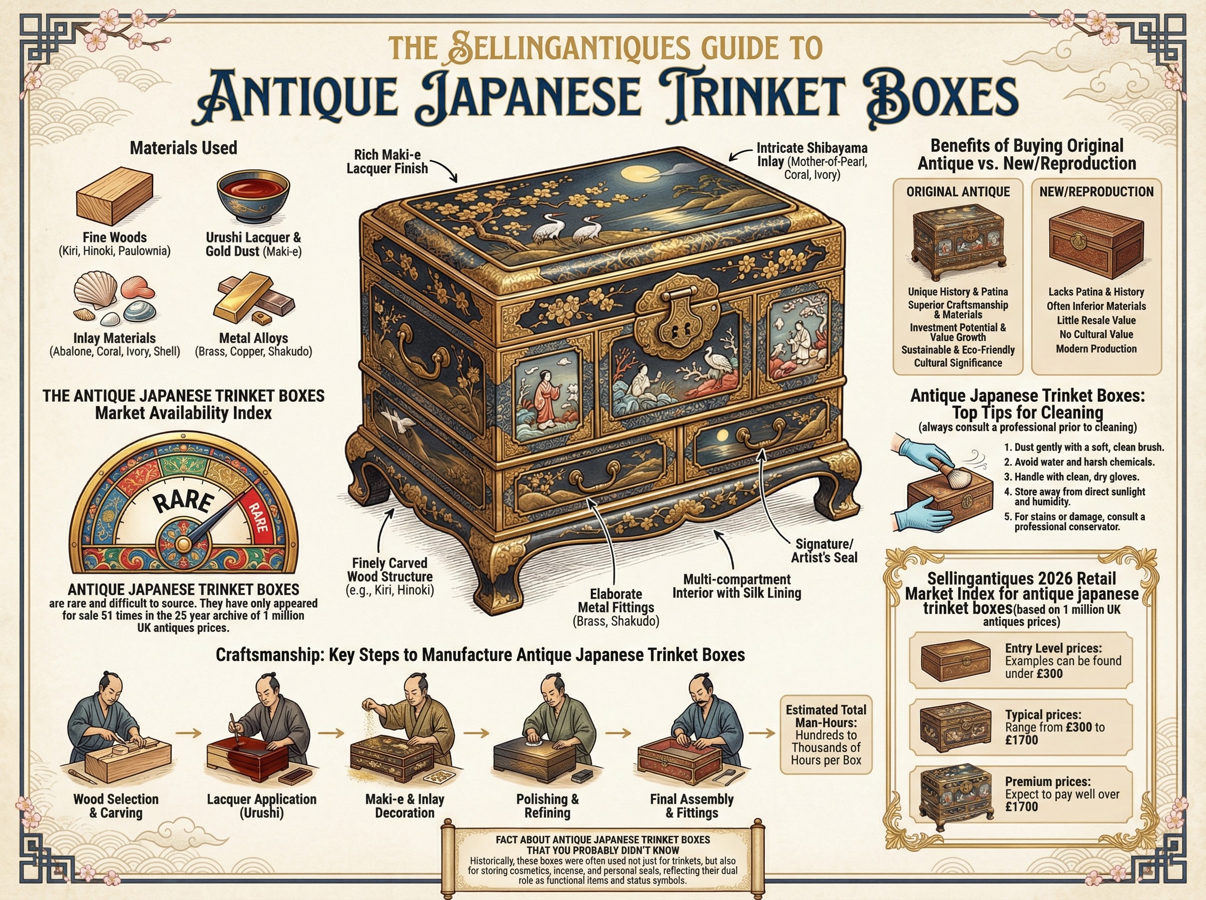 Antique Japanese Trinket Boxes Guide Infographic