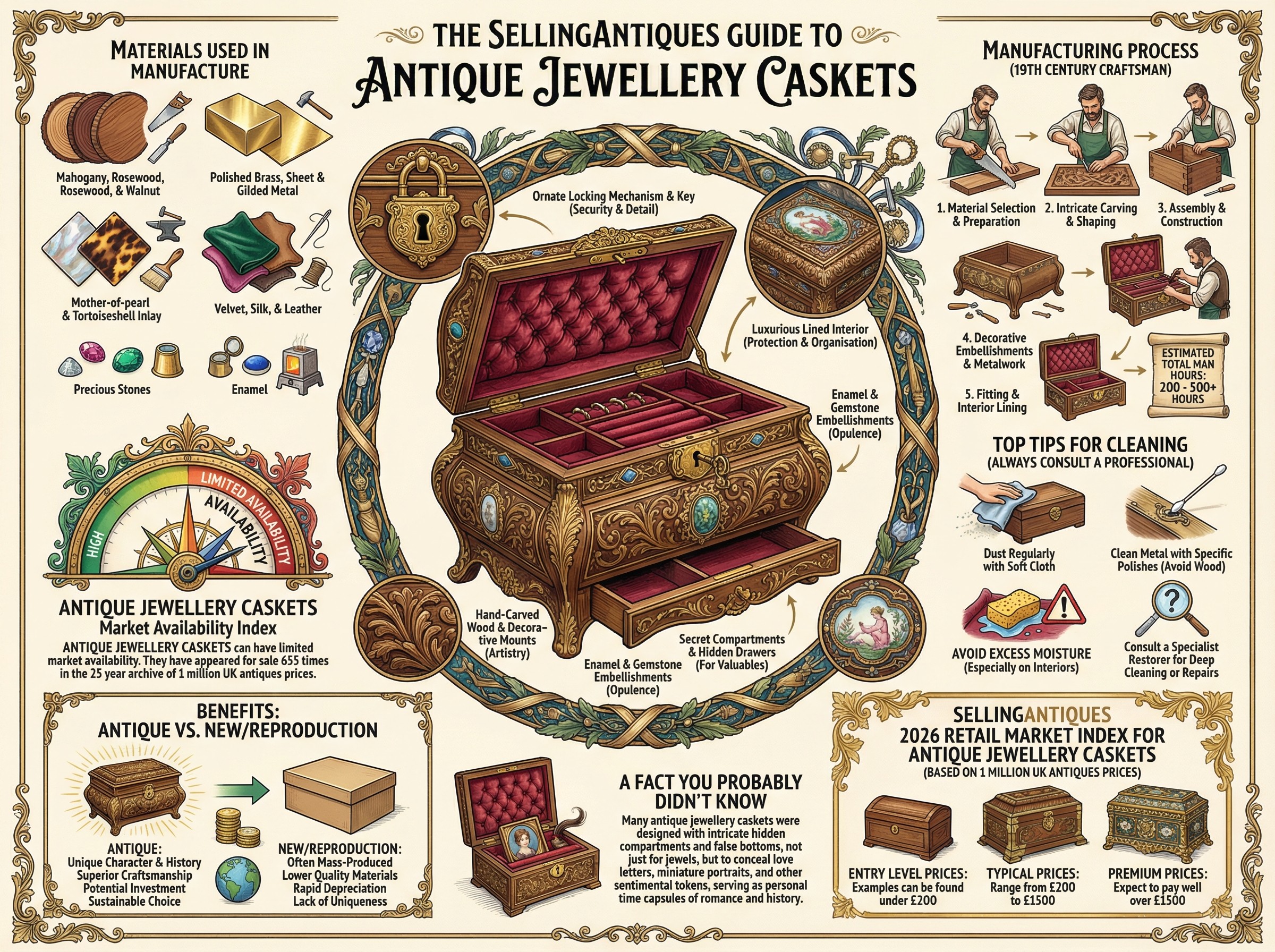 Antique Jewellery Caskets Guide Infographic