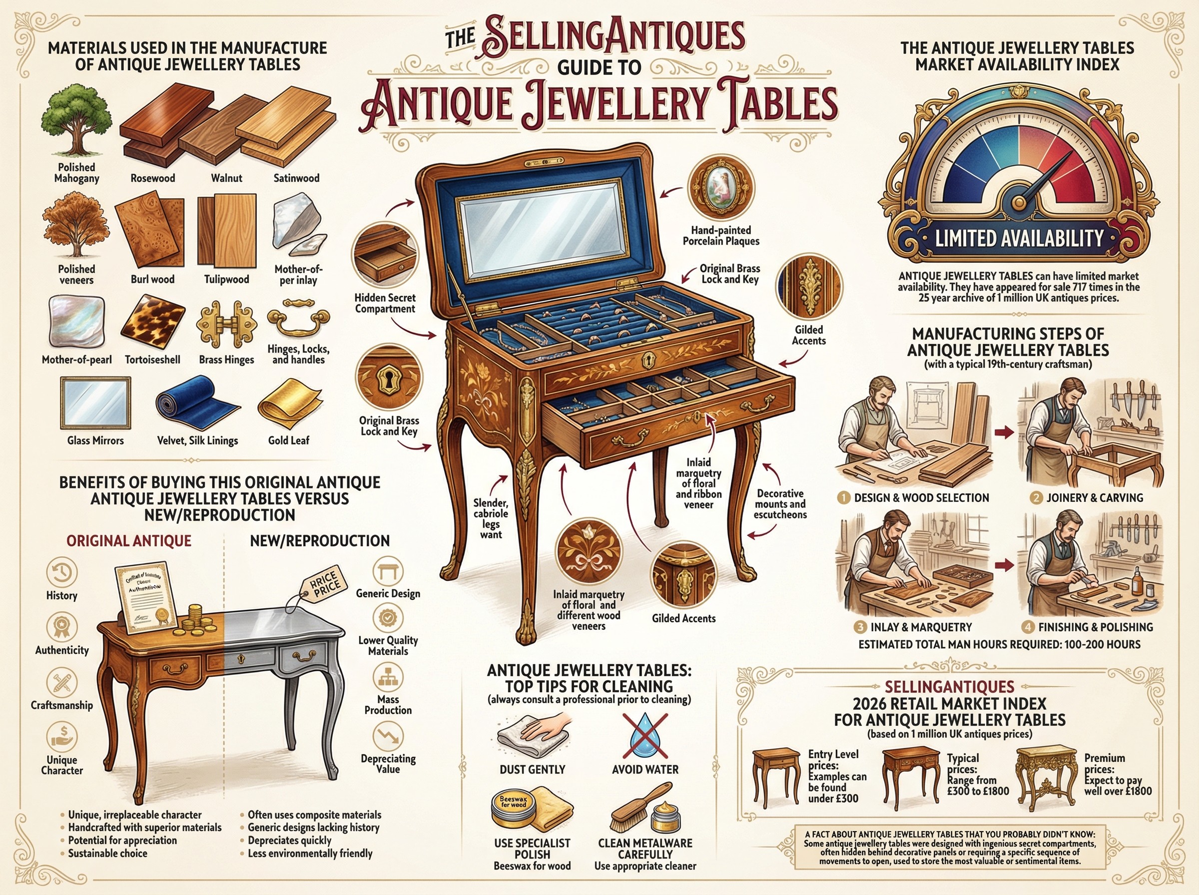 Antique Jewellery Tables Guide Infographic