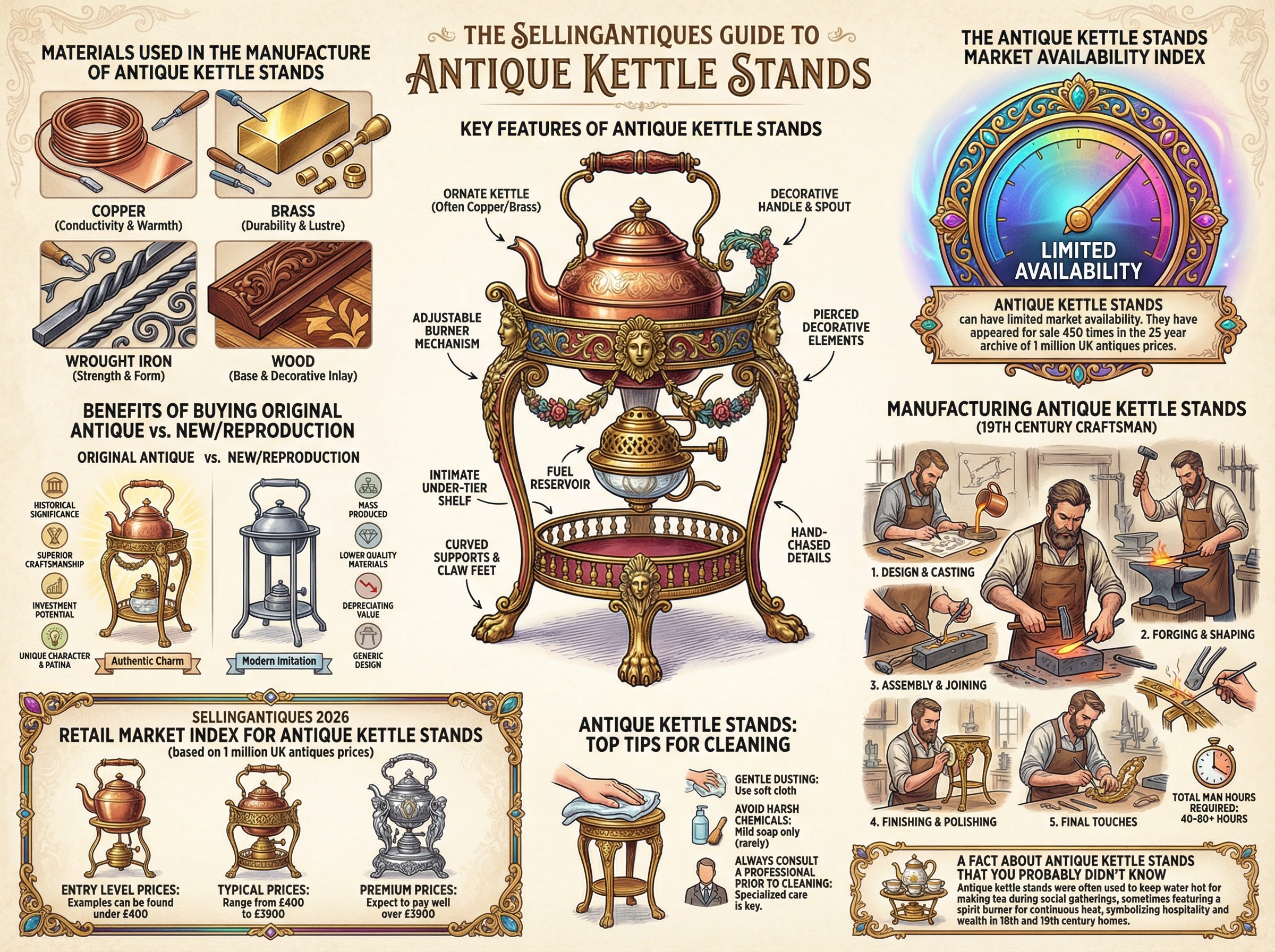 Antique Kettle Stands Guide Infographic