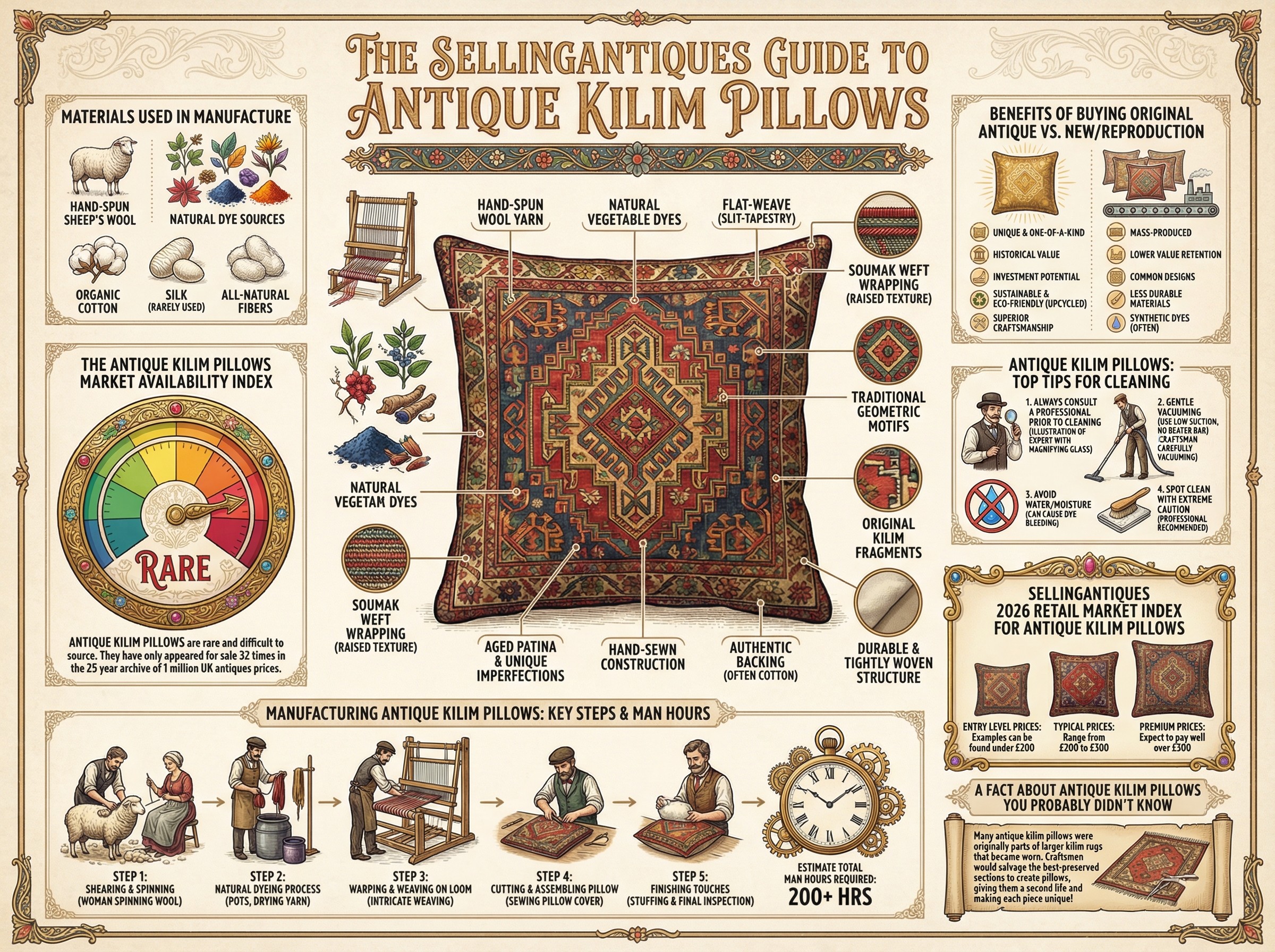 Antique Kilim Pillows Guide Infographic