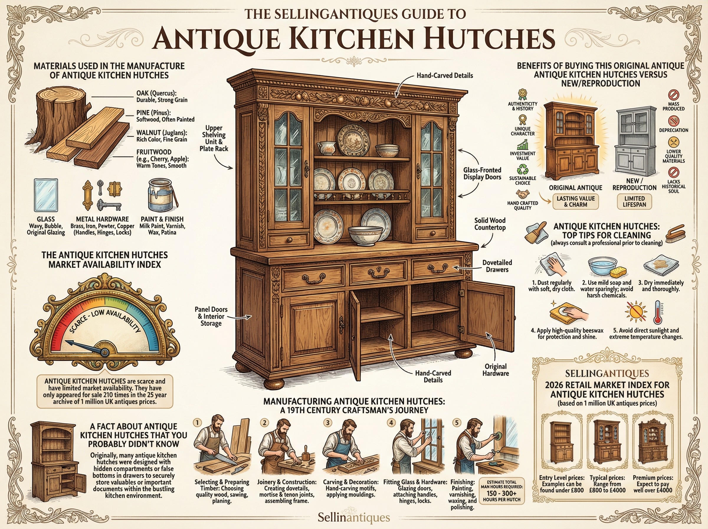 Antique Kitchen Hutches Guide Infographic