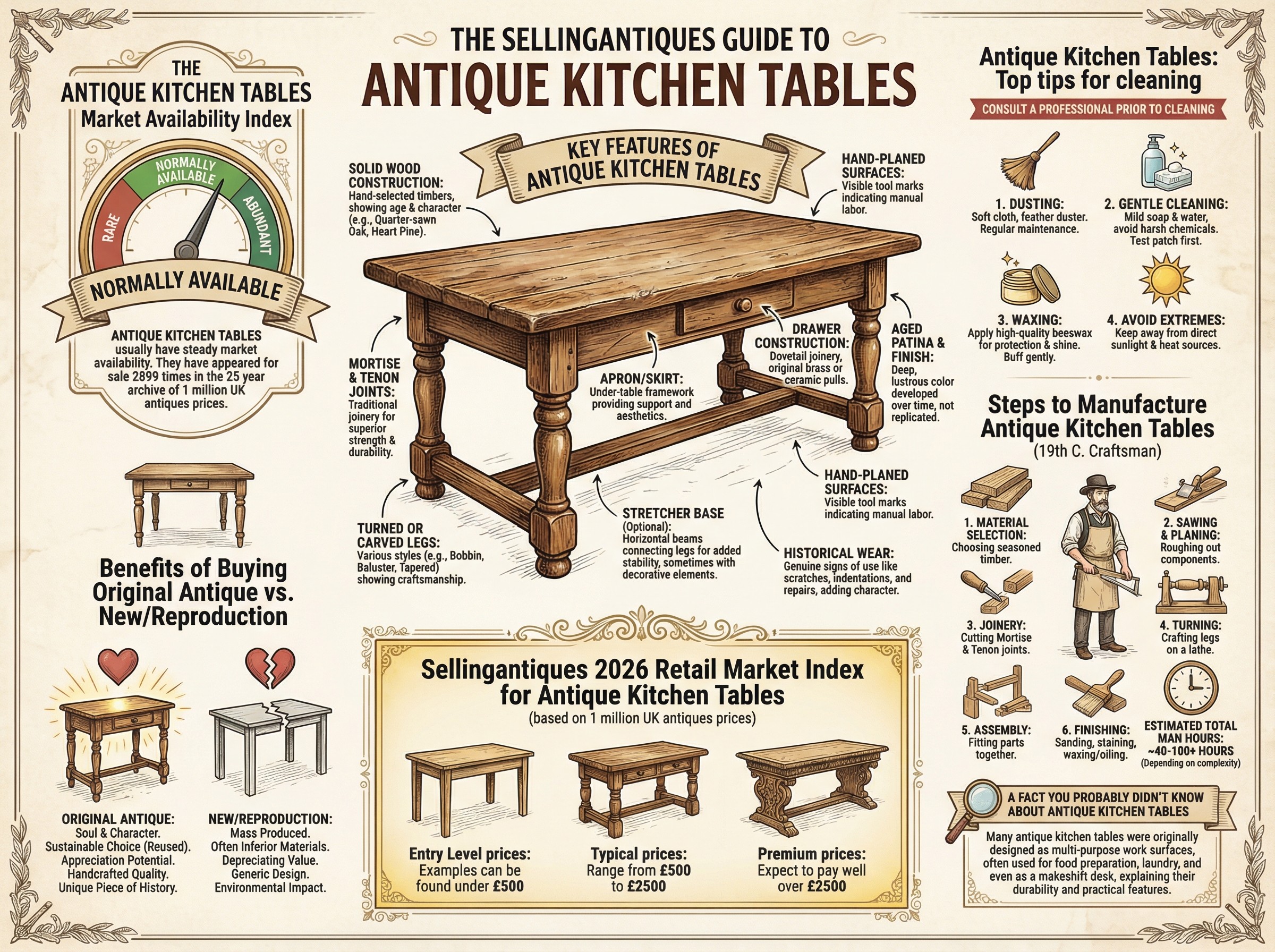 Antique Kitchen Tables Guide Infographic