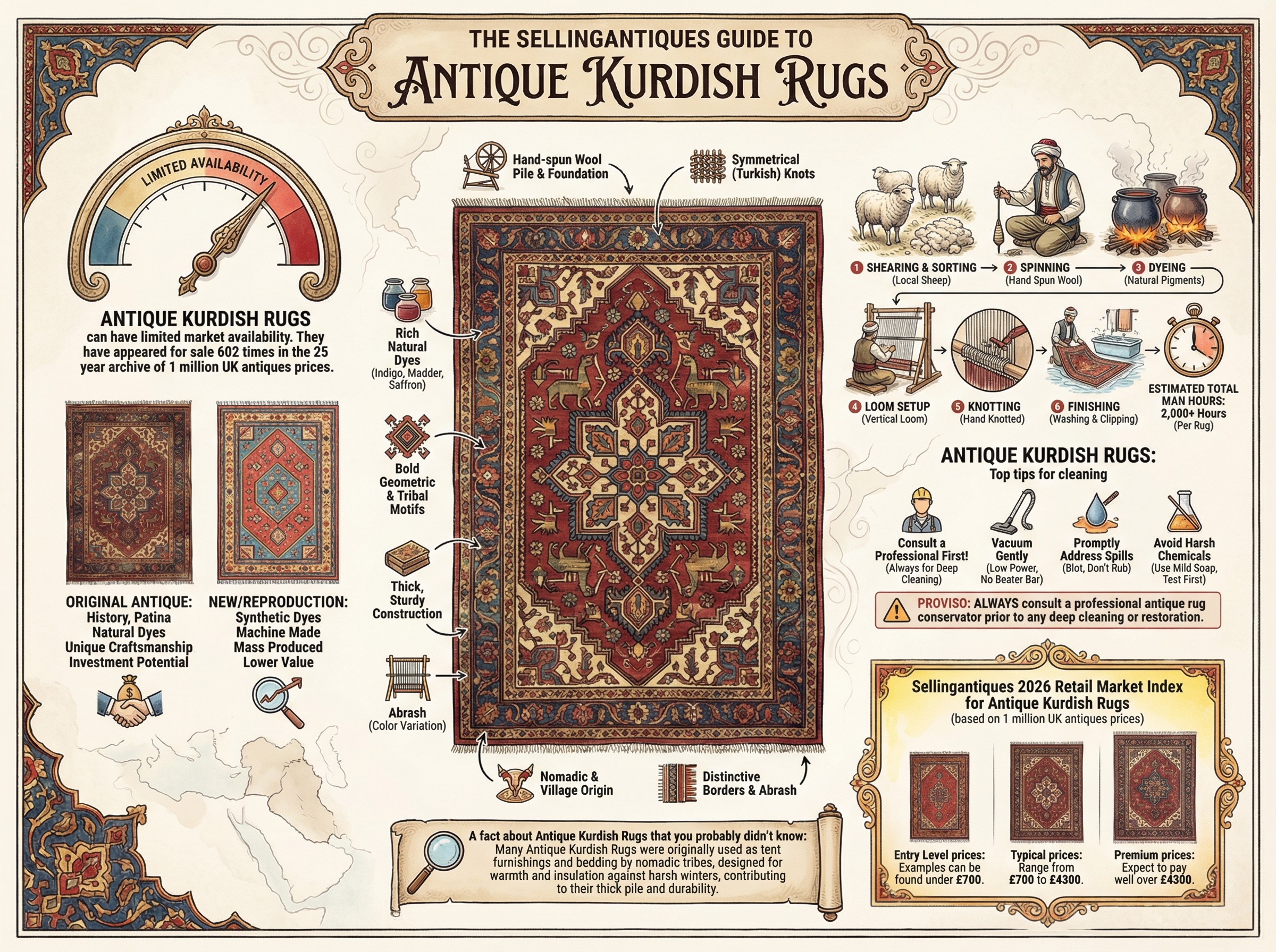 Antique Kurdish Rugs Guide Infographic