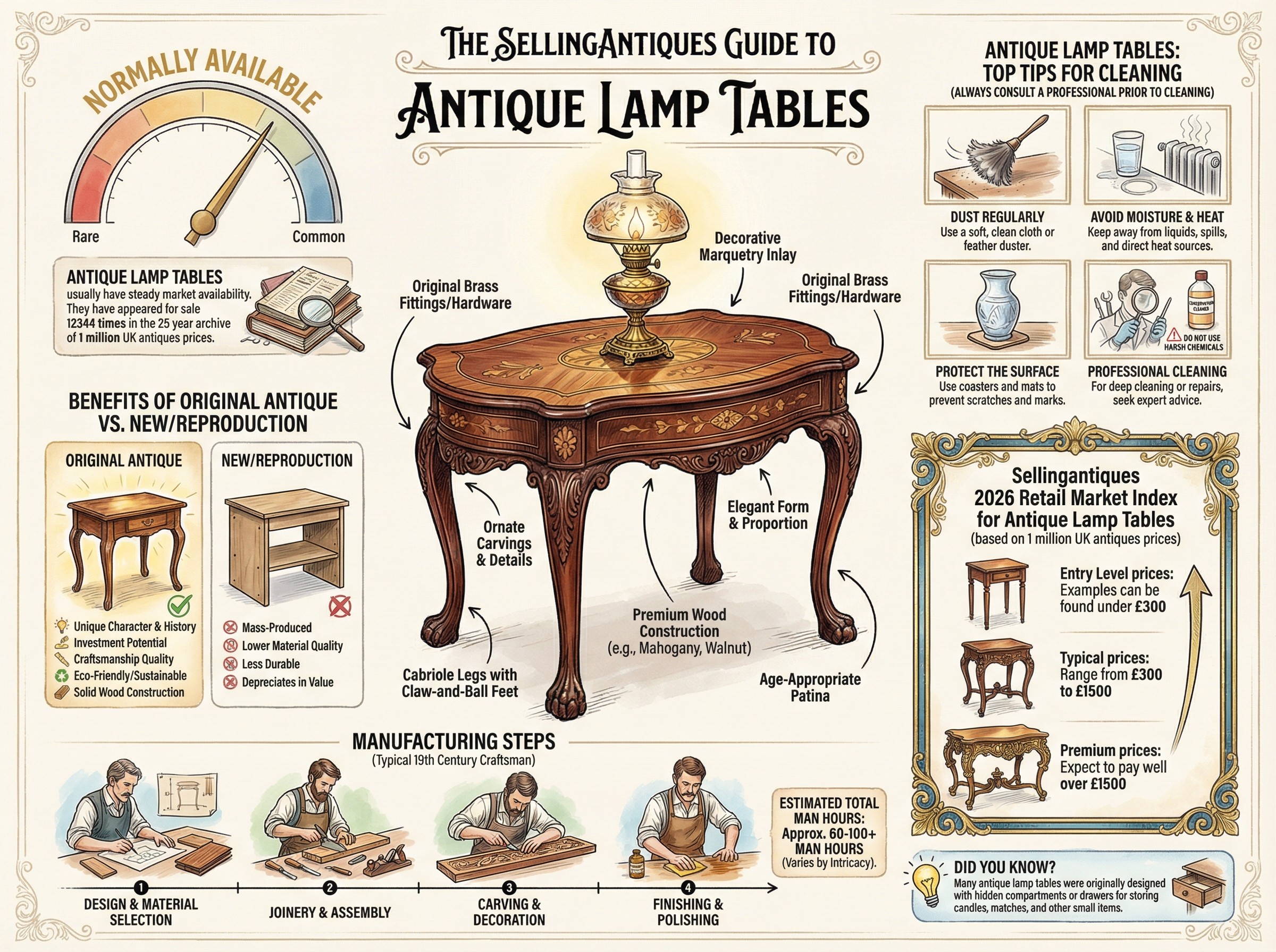 Antique Lamp Tables Guide Infographic