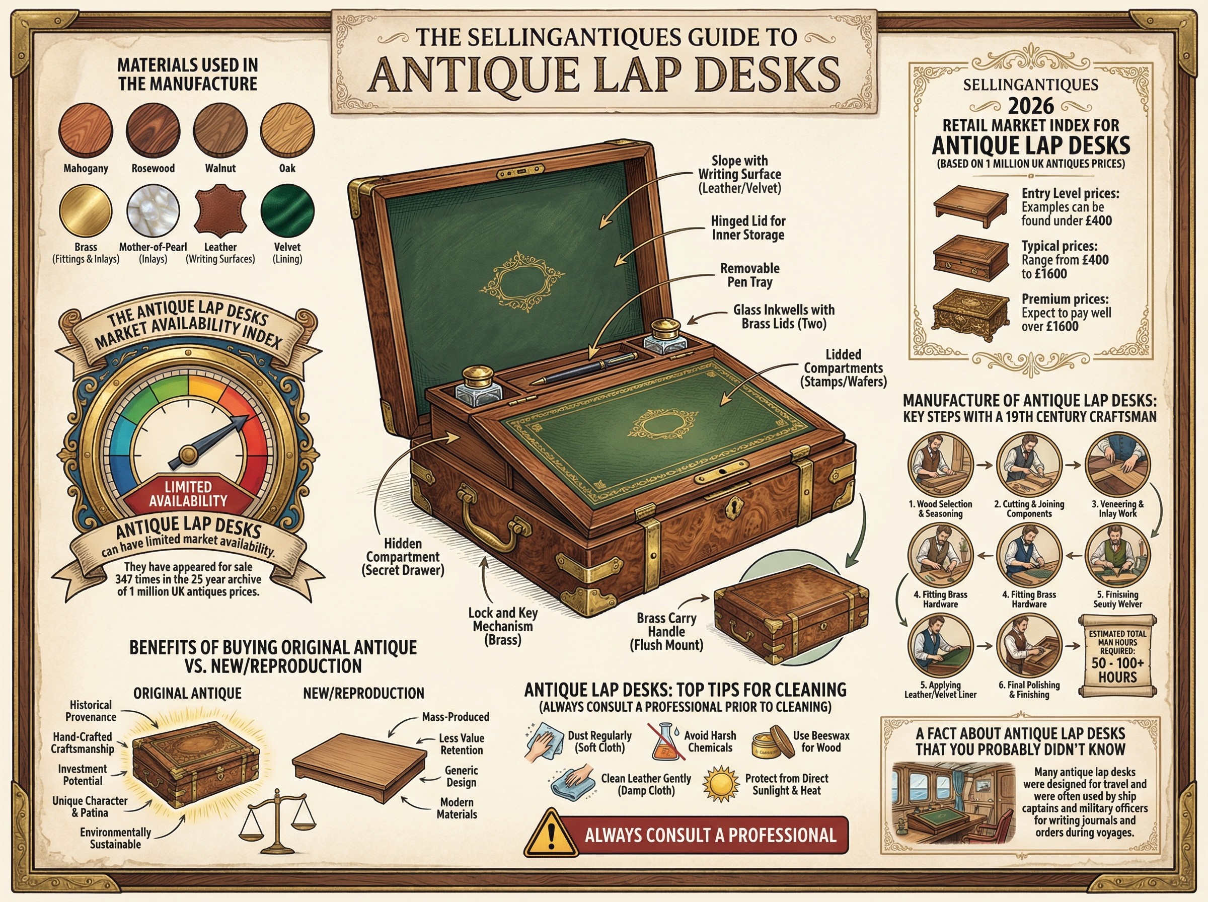 Antique Lap Desks Guide Infographic