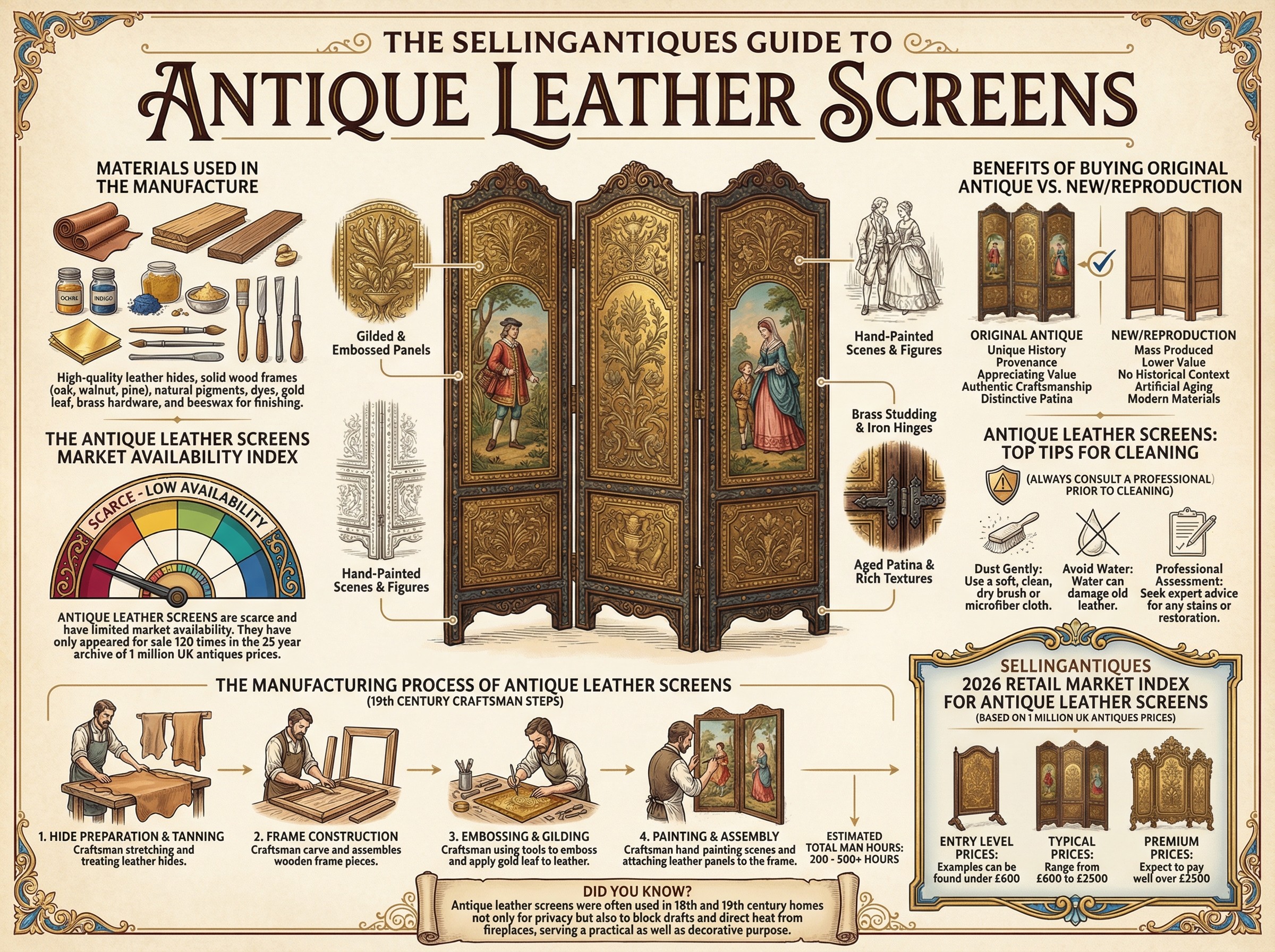 Antique Leather Screens Guide Infographic