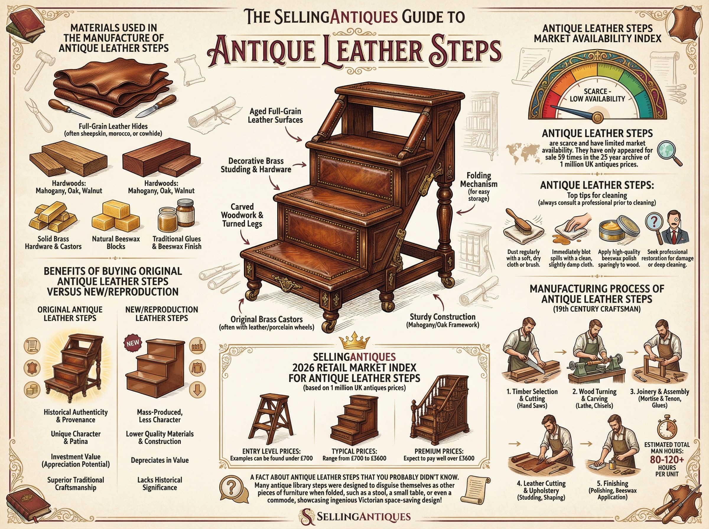 Antique Leather Steps Guide Infographic