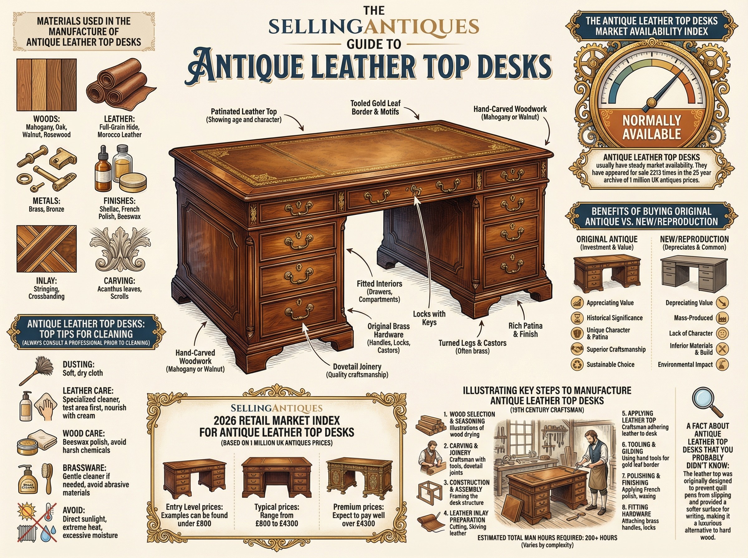 Antique Leather Top Desks Guide Infographic