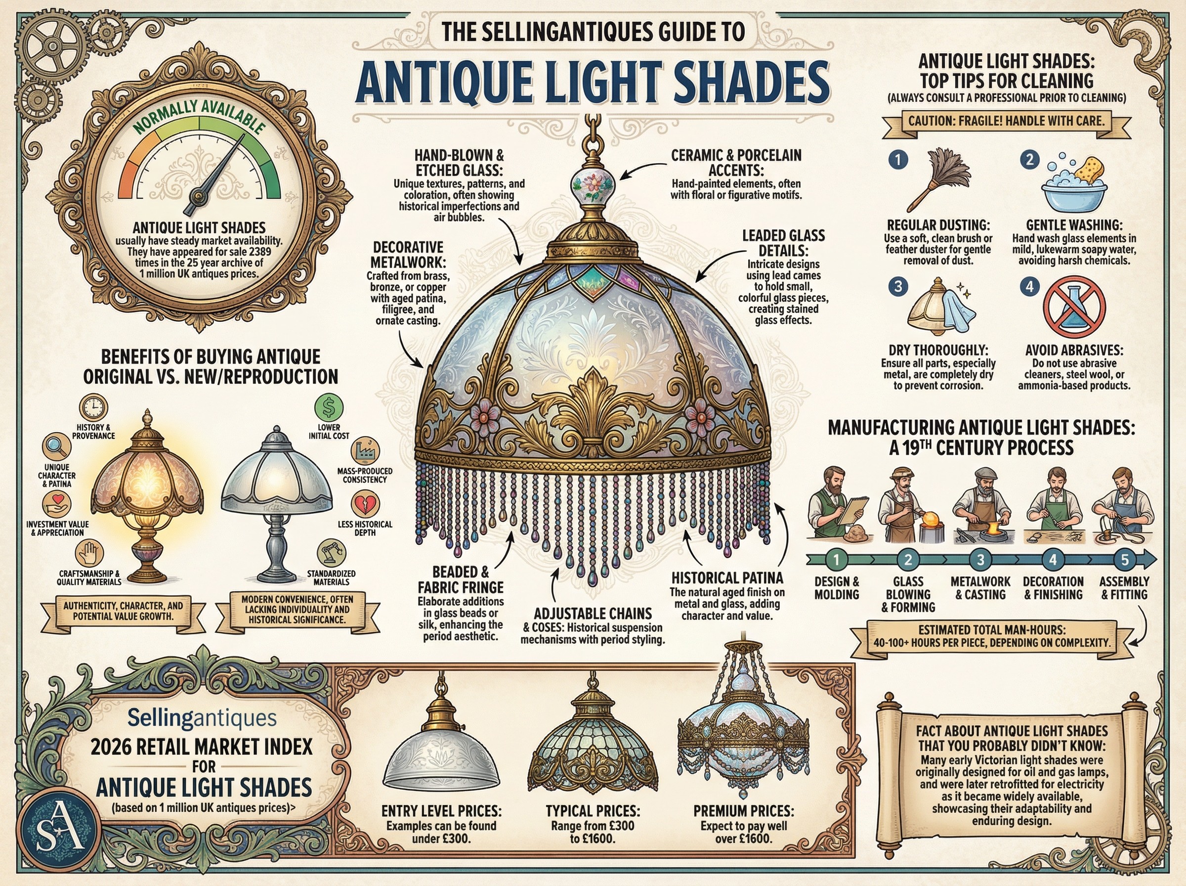 Antique Light Shades Guide Infographic