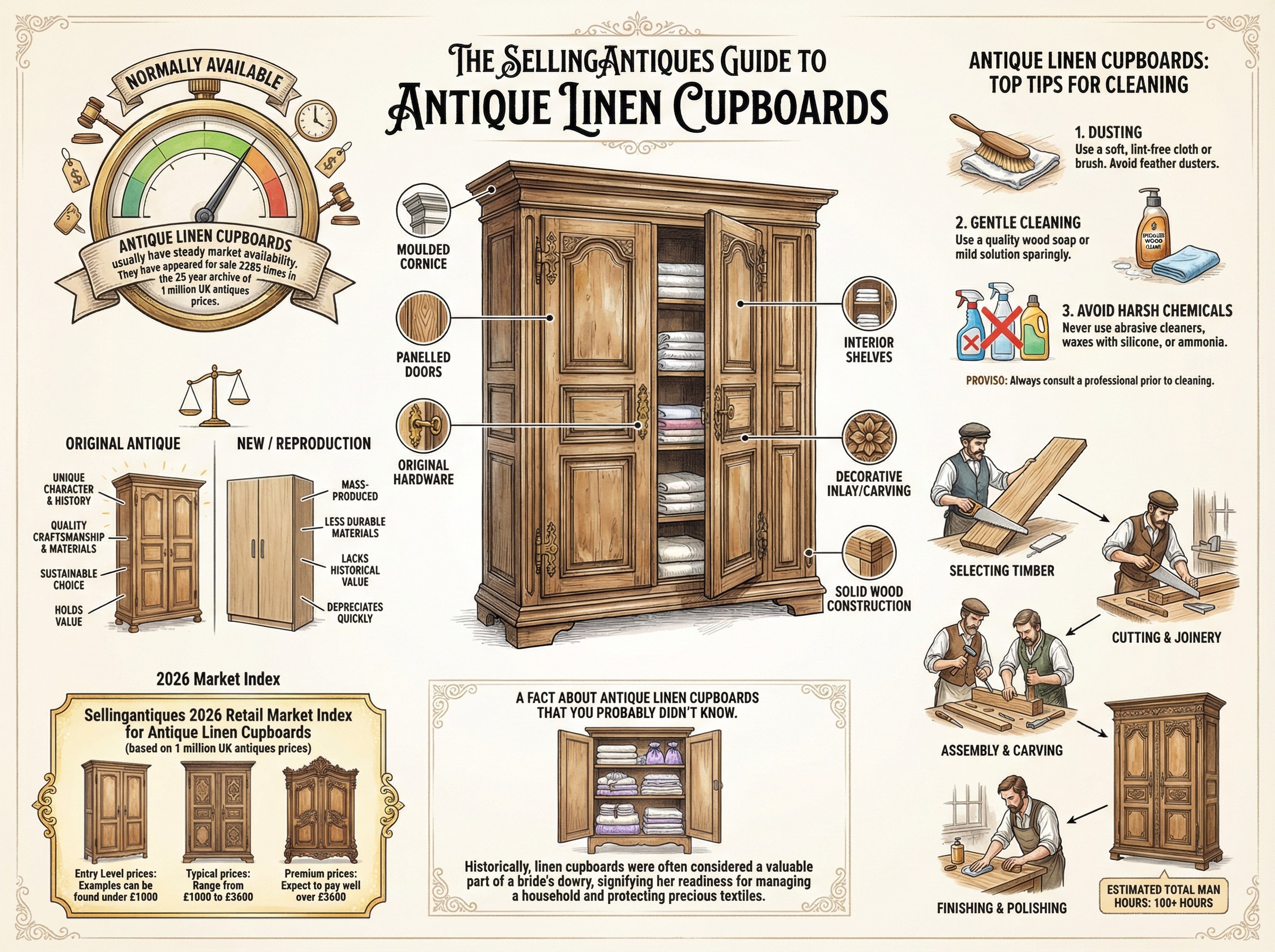 Antique Linen Cupboards Guide Infographic