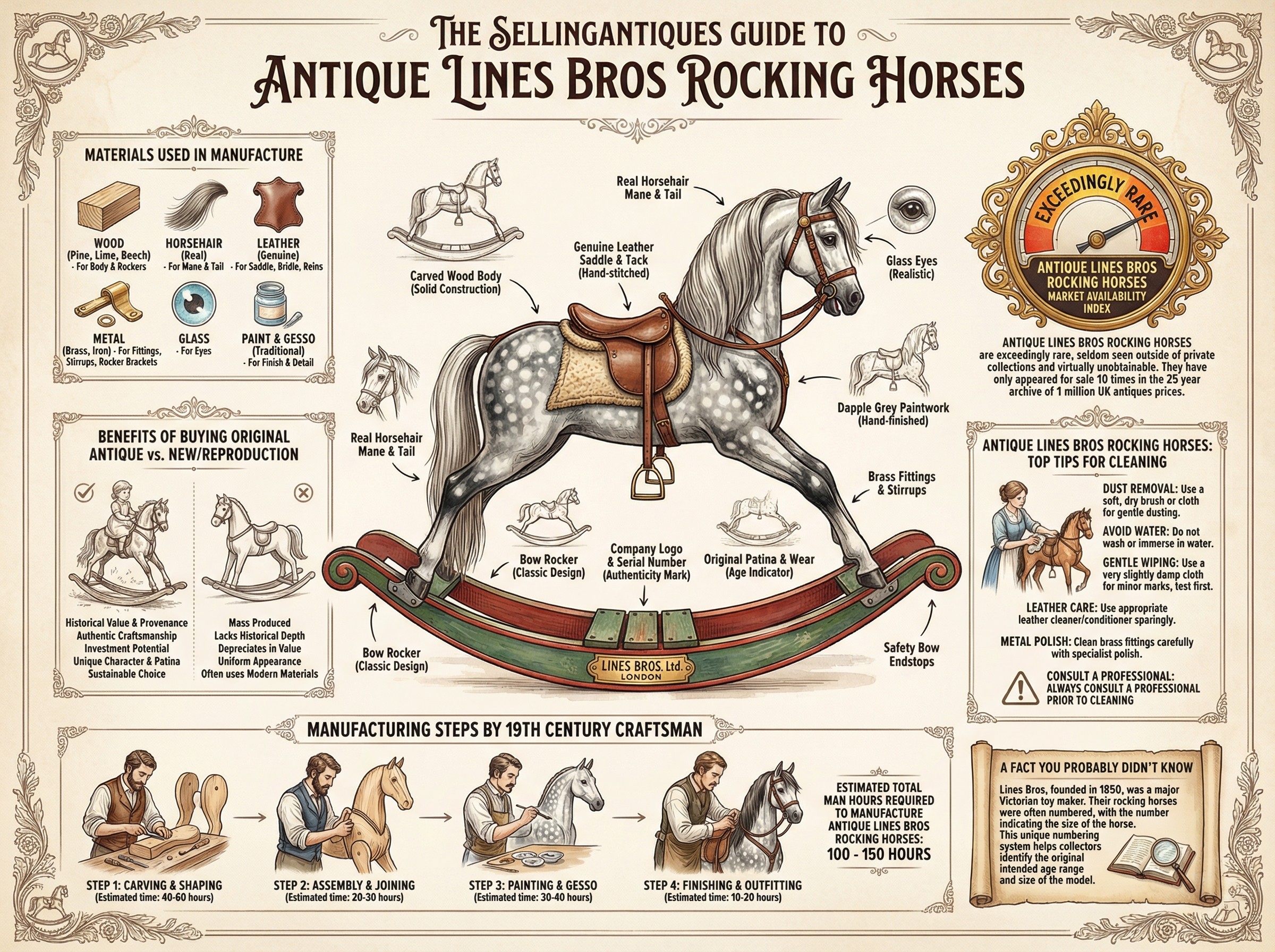 Antique Lines Bros Rocking Horses Guide Infographic