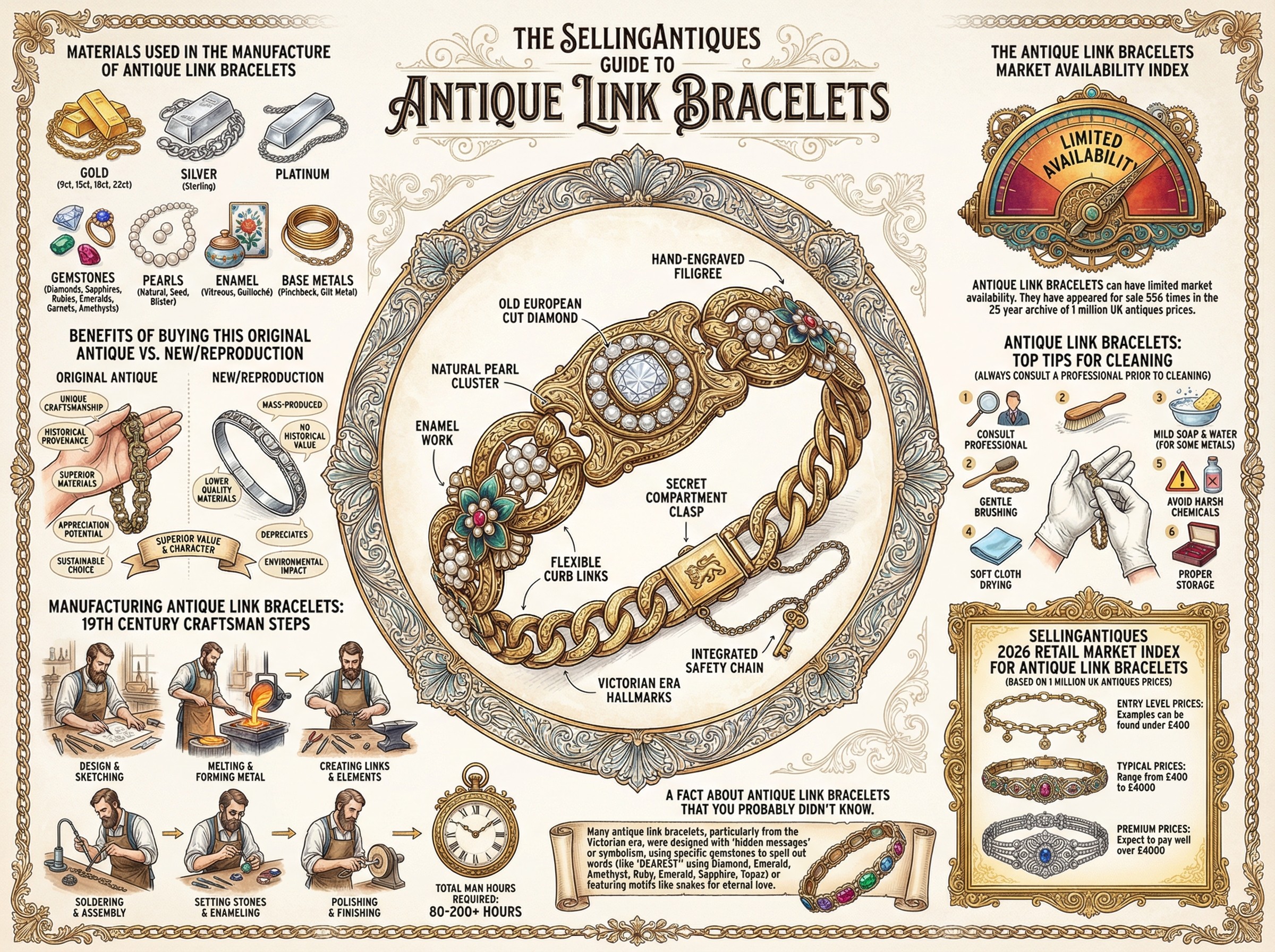 Antique Link Bracelets Guide Infographic