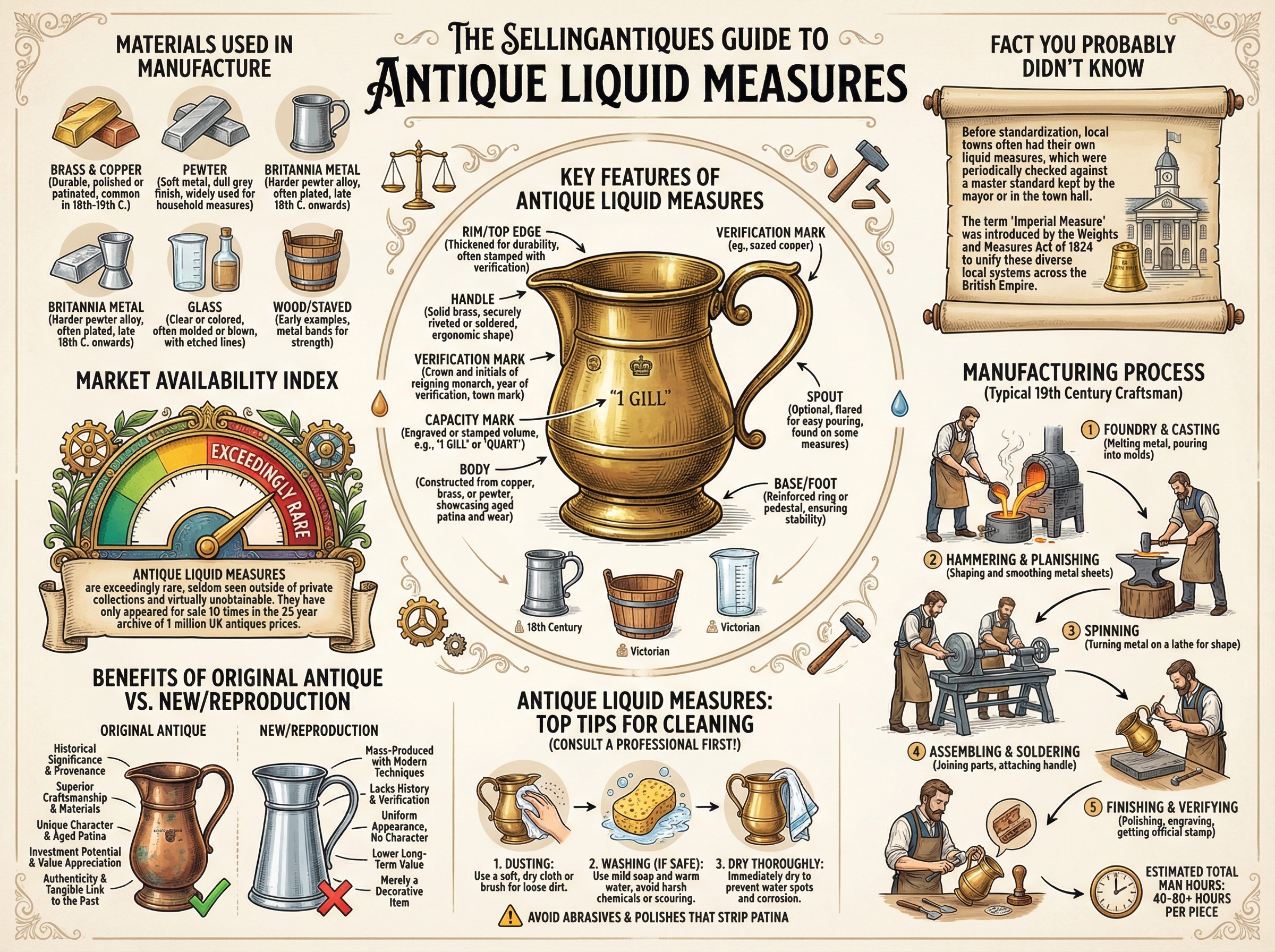 Antique Liquid Measures Guide Infographic