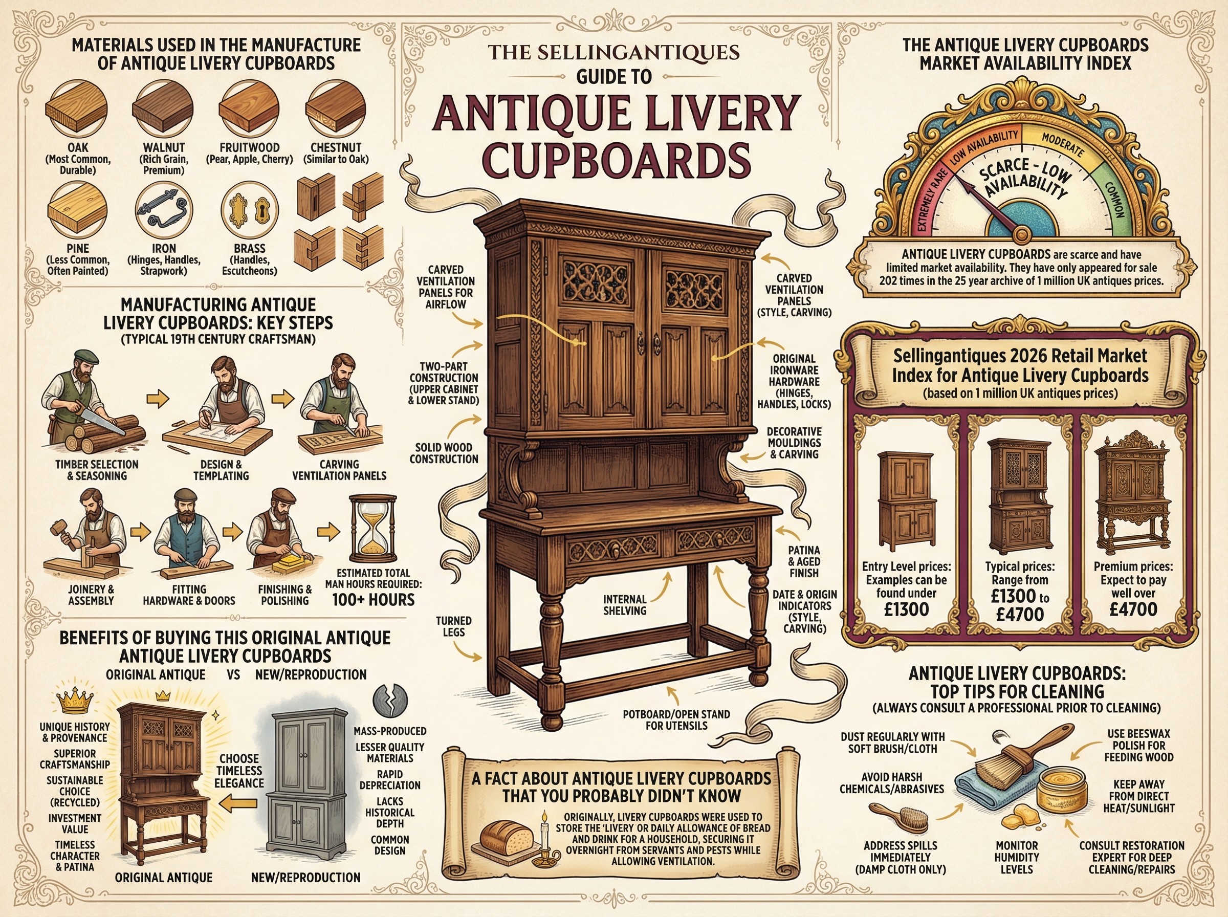 Antique Livery Cupboards Guide Infographic