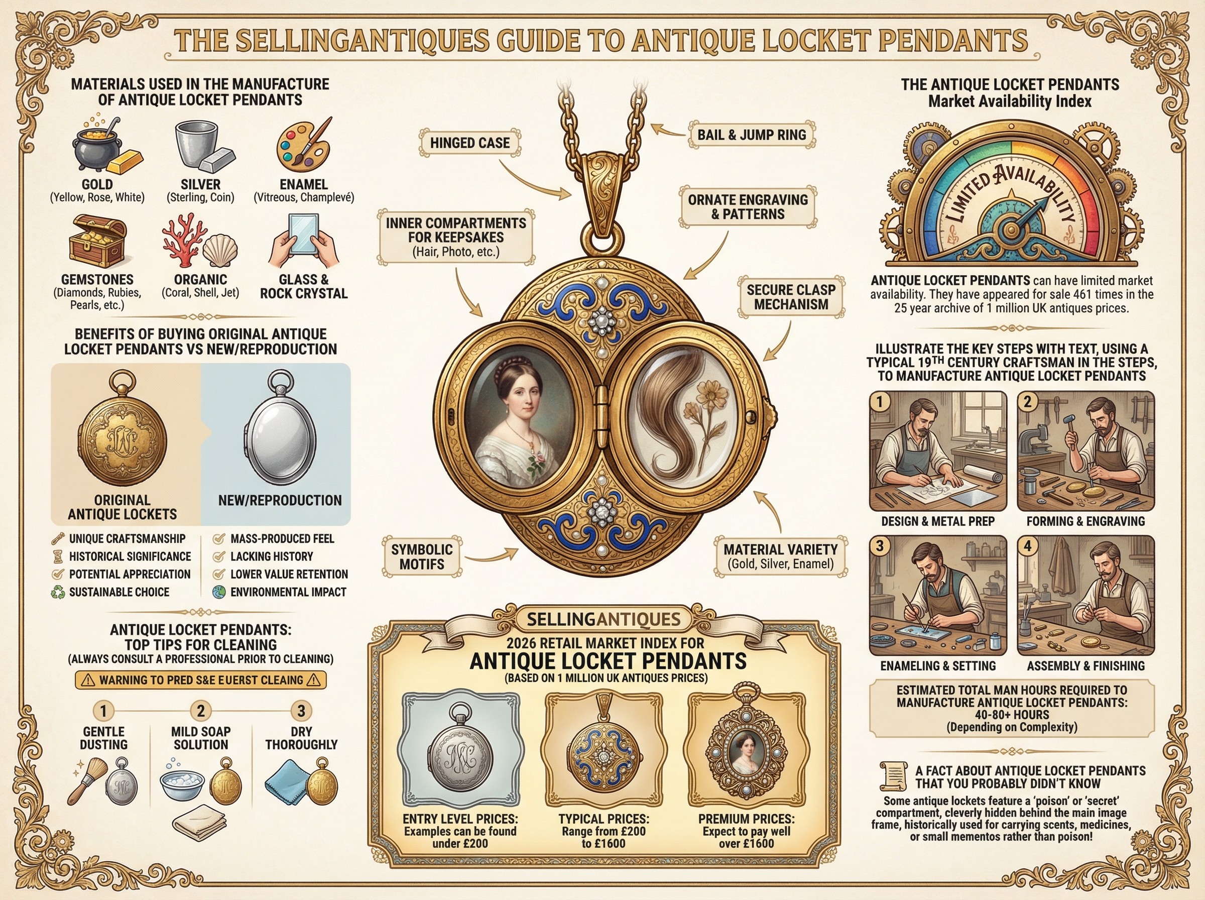 Antique Locket Pendants Guide Infographic