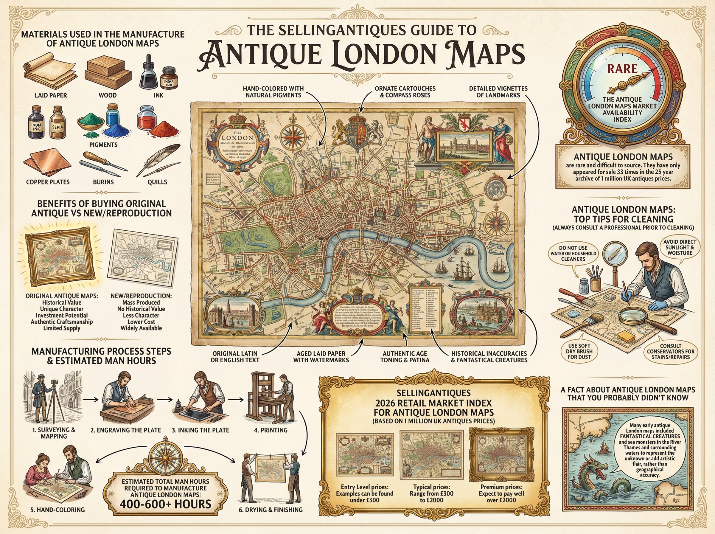 Antique London Maps Guide Infographic