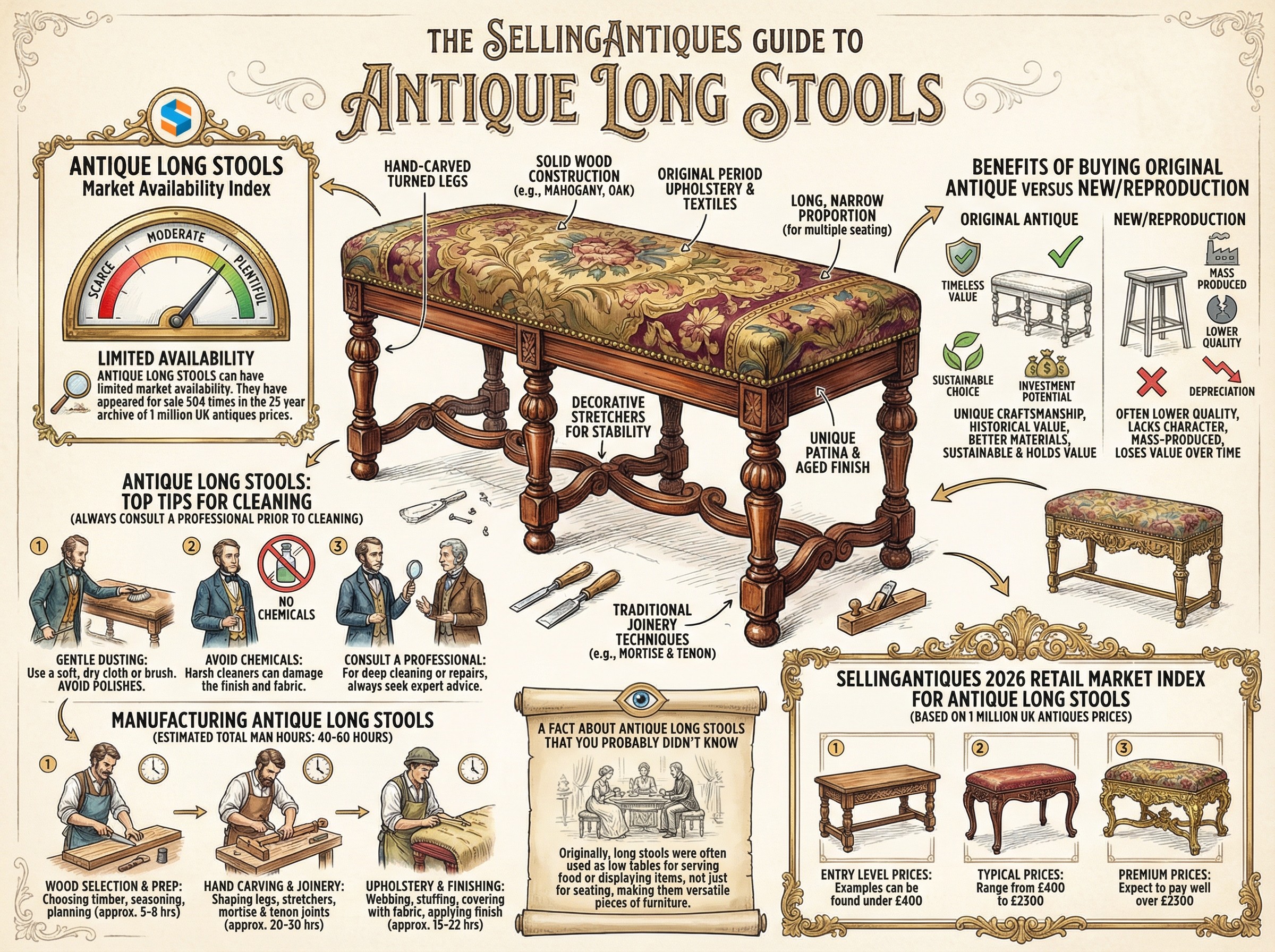 The Sellingantiques Guide to Antique Long Stools
