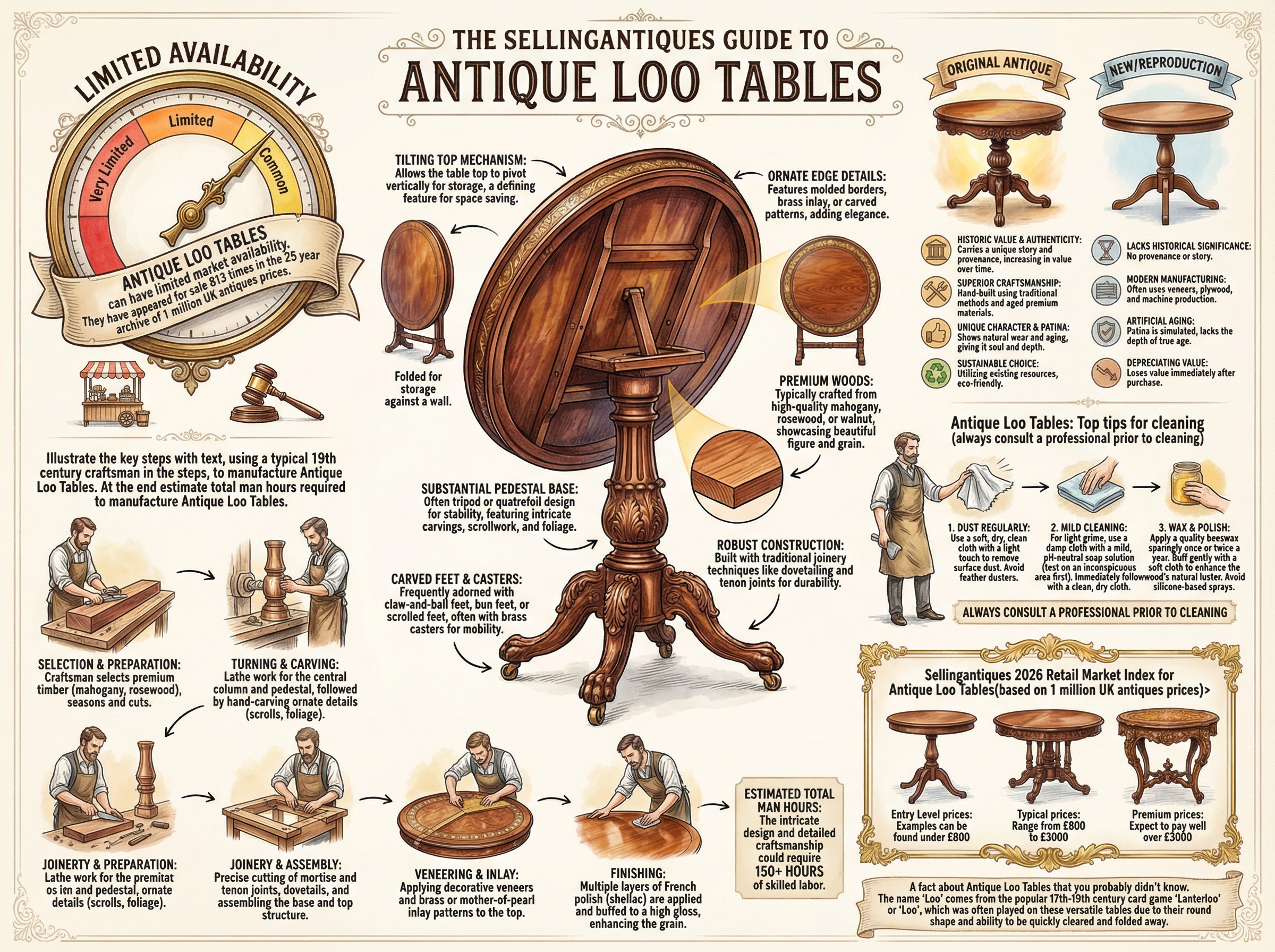Antique Loo Tables Guide Infographic