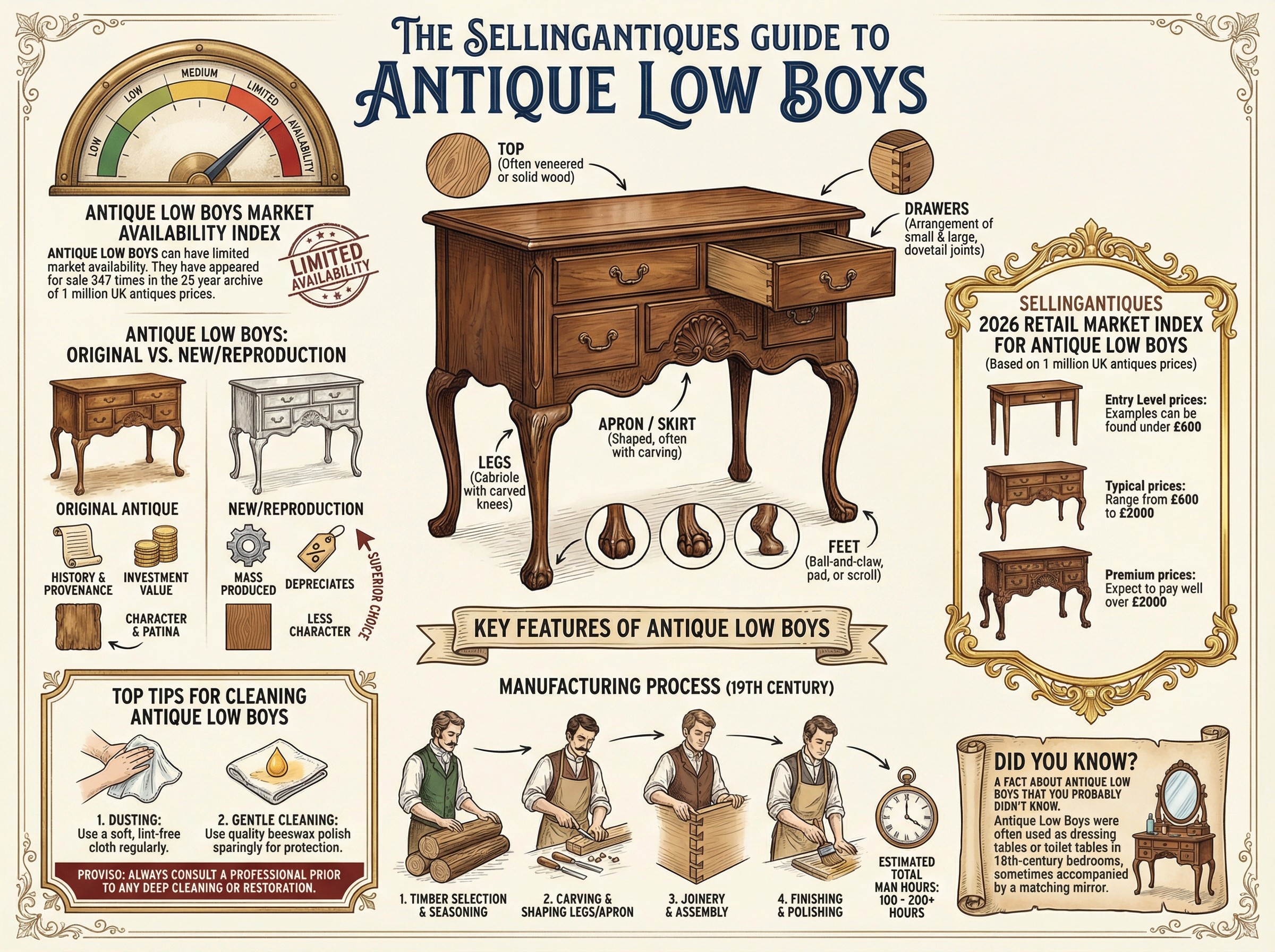 Antique Low Boys Guide Infographic