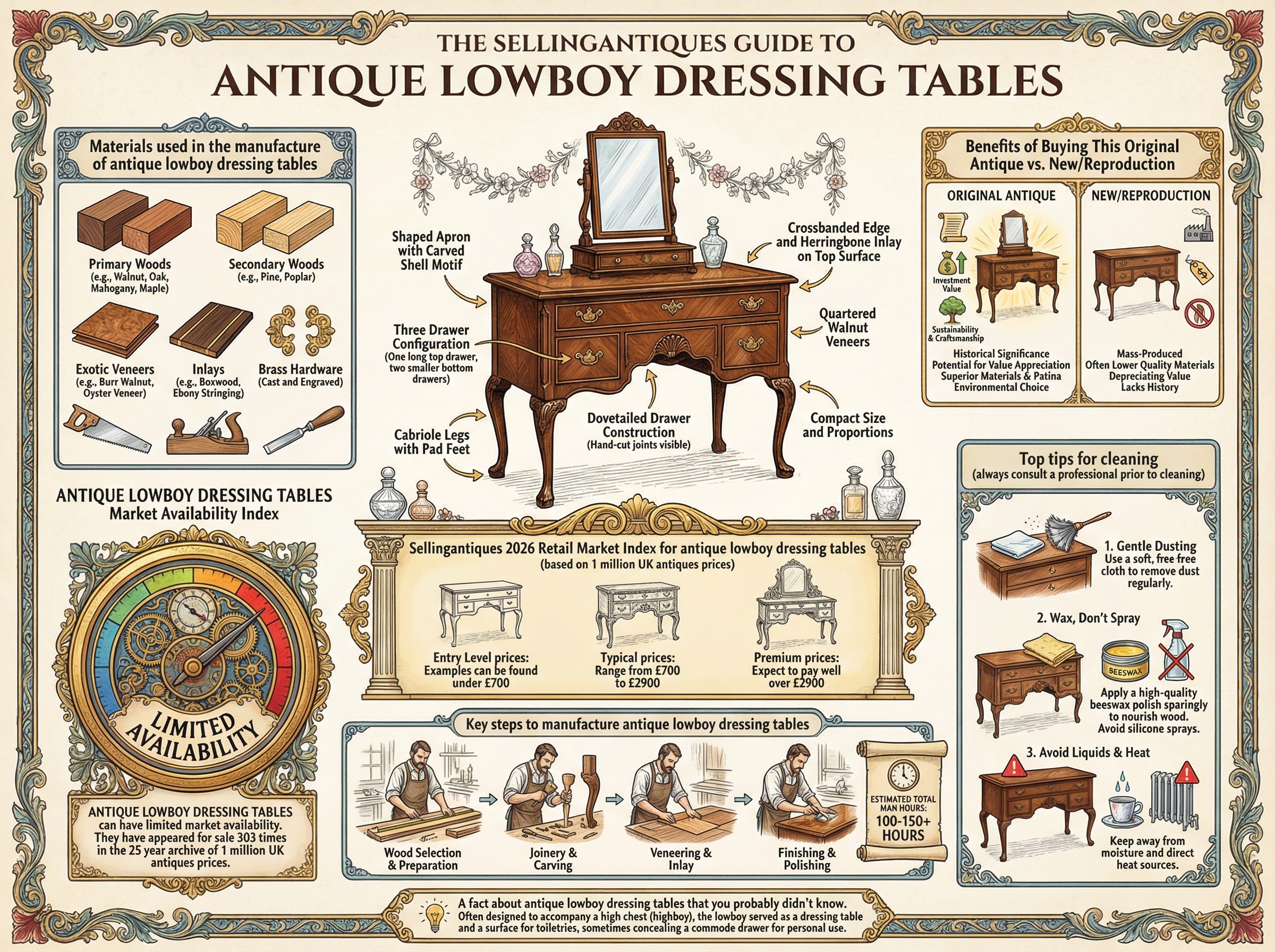 Antique Lowboy Dressing Tables Guide Infographic