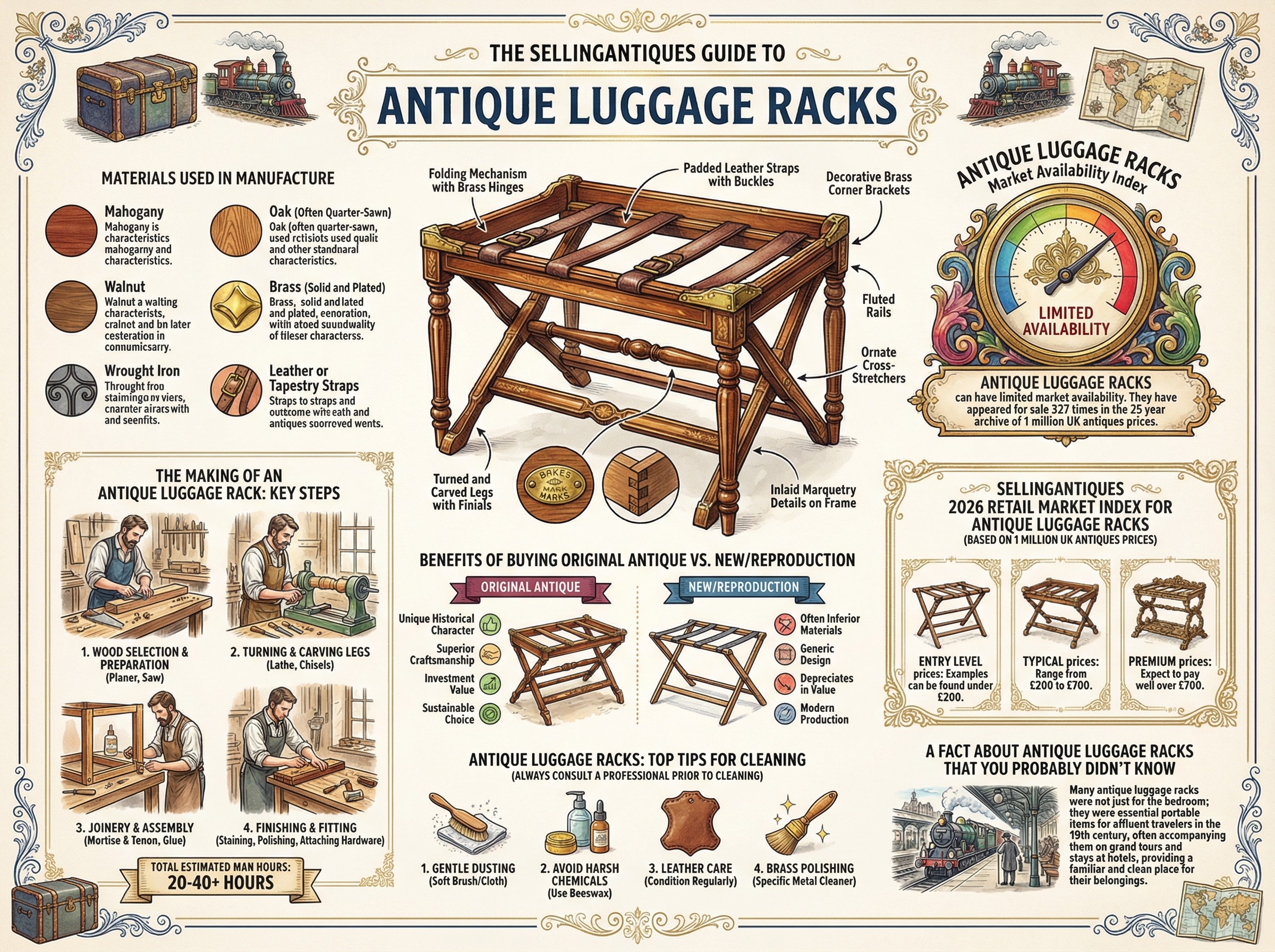 Antique Luggage Racks Guide Infographic