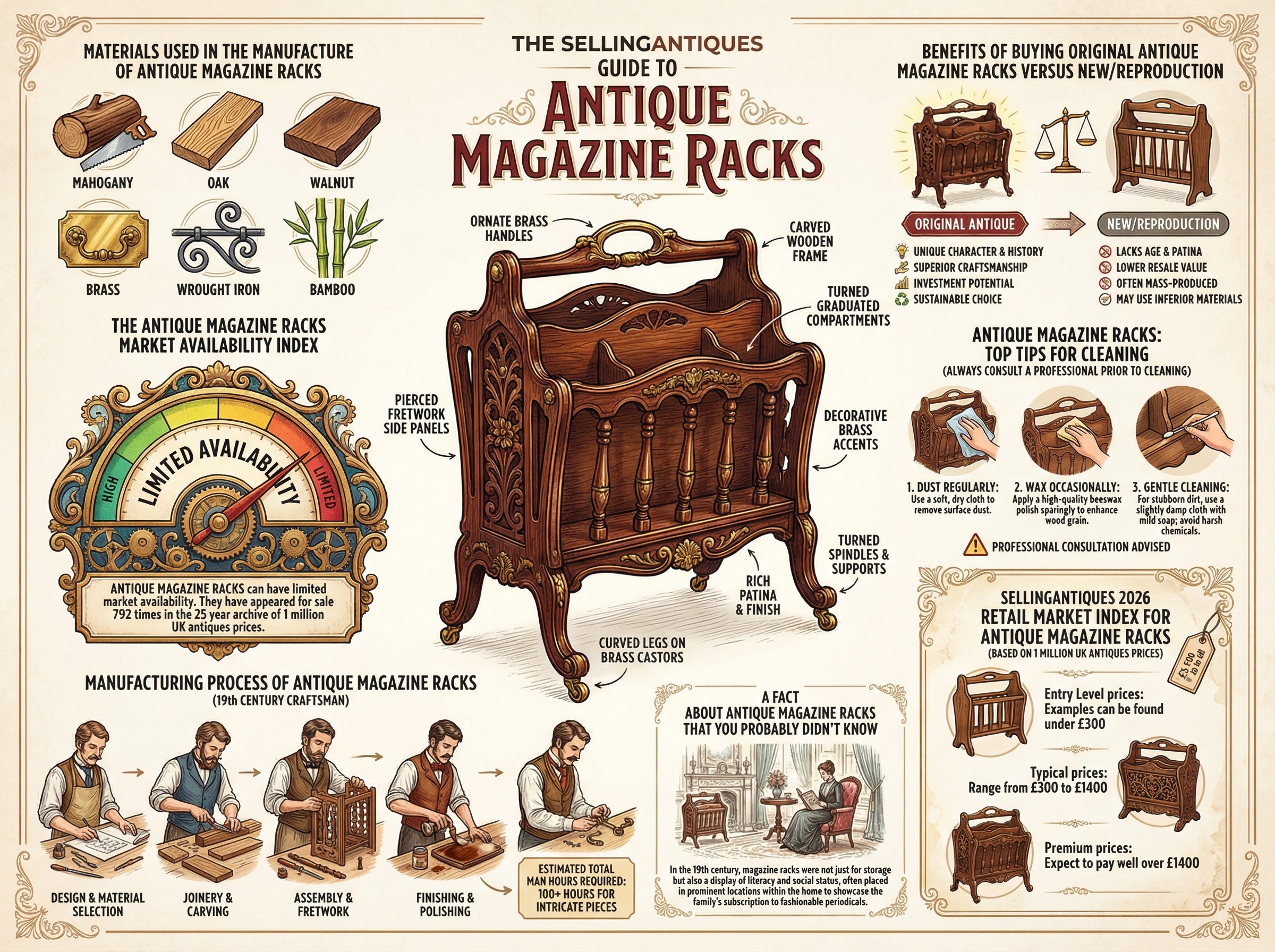 Antique Magazine Racks Guide Infographic