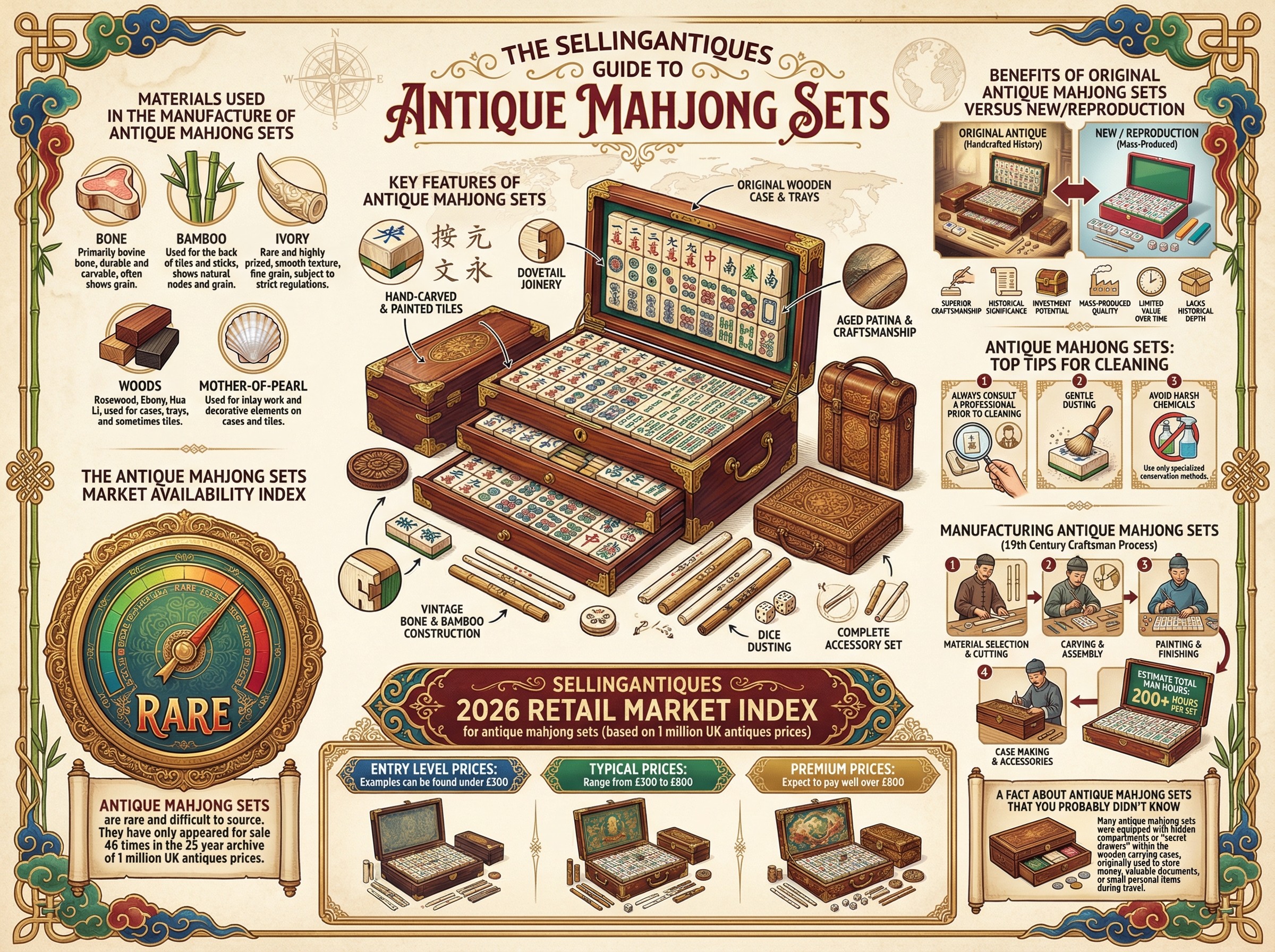 Antique Mahjong Sets Guide Infographic