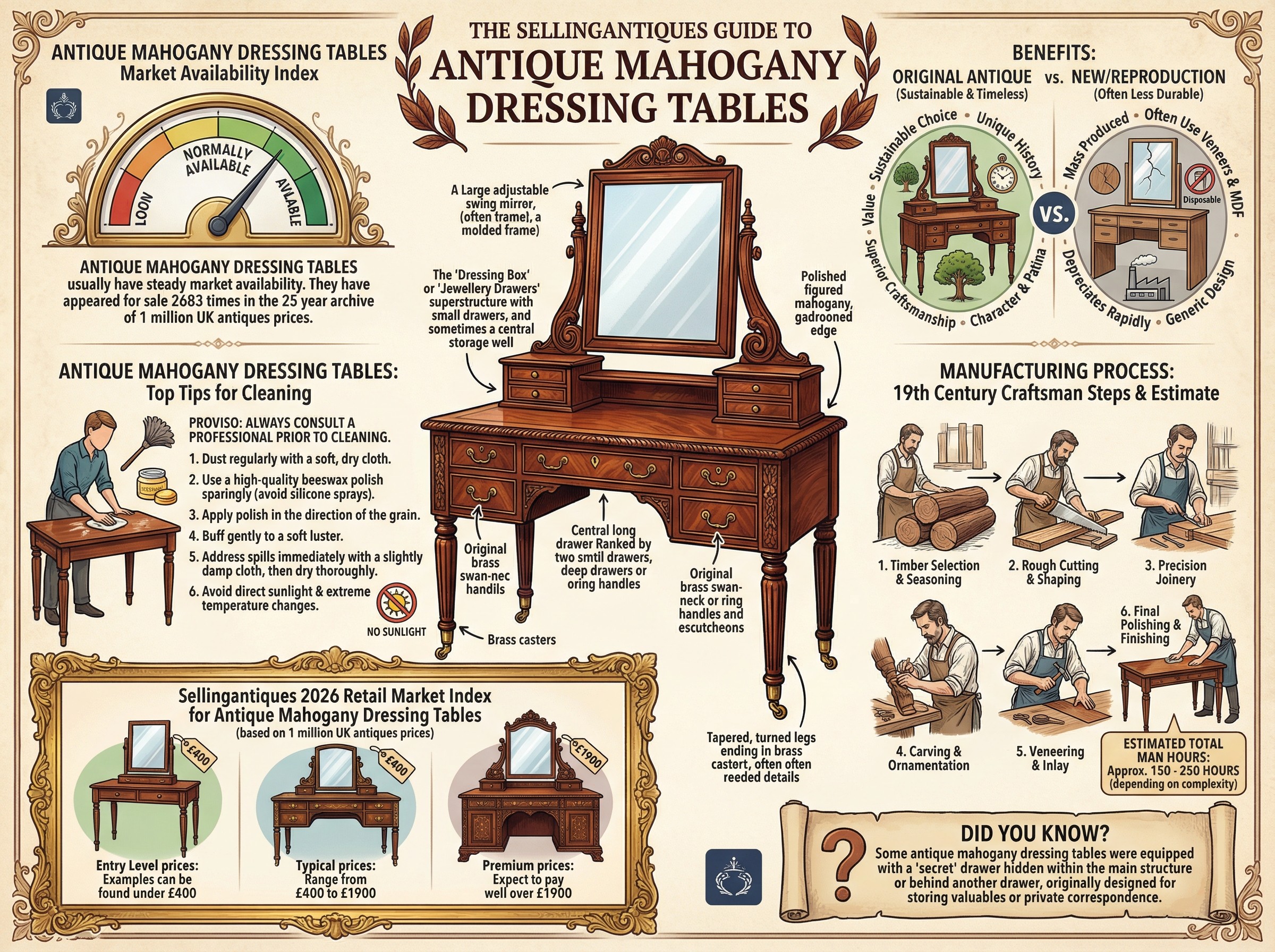 Antique Mahogany Dressing Tables Guide Infographic