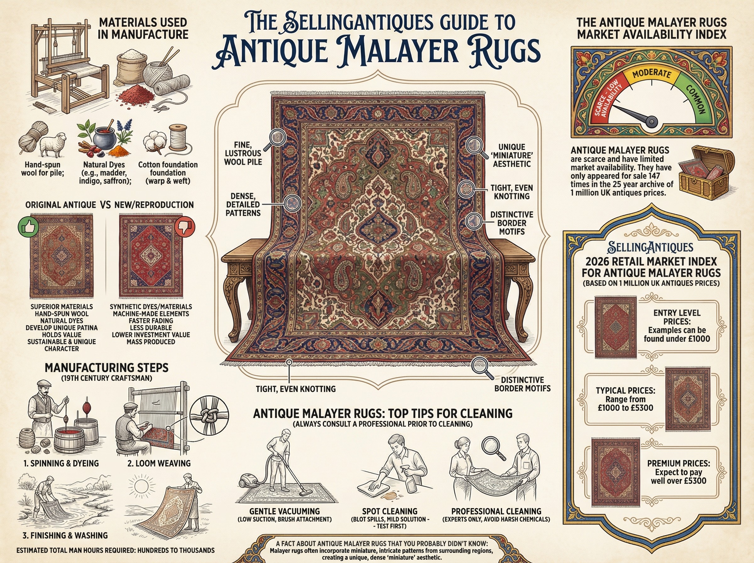 Antique Malayer Rugs Guide Infographic