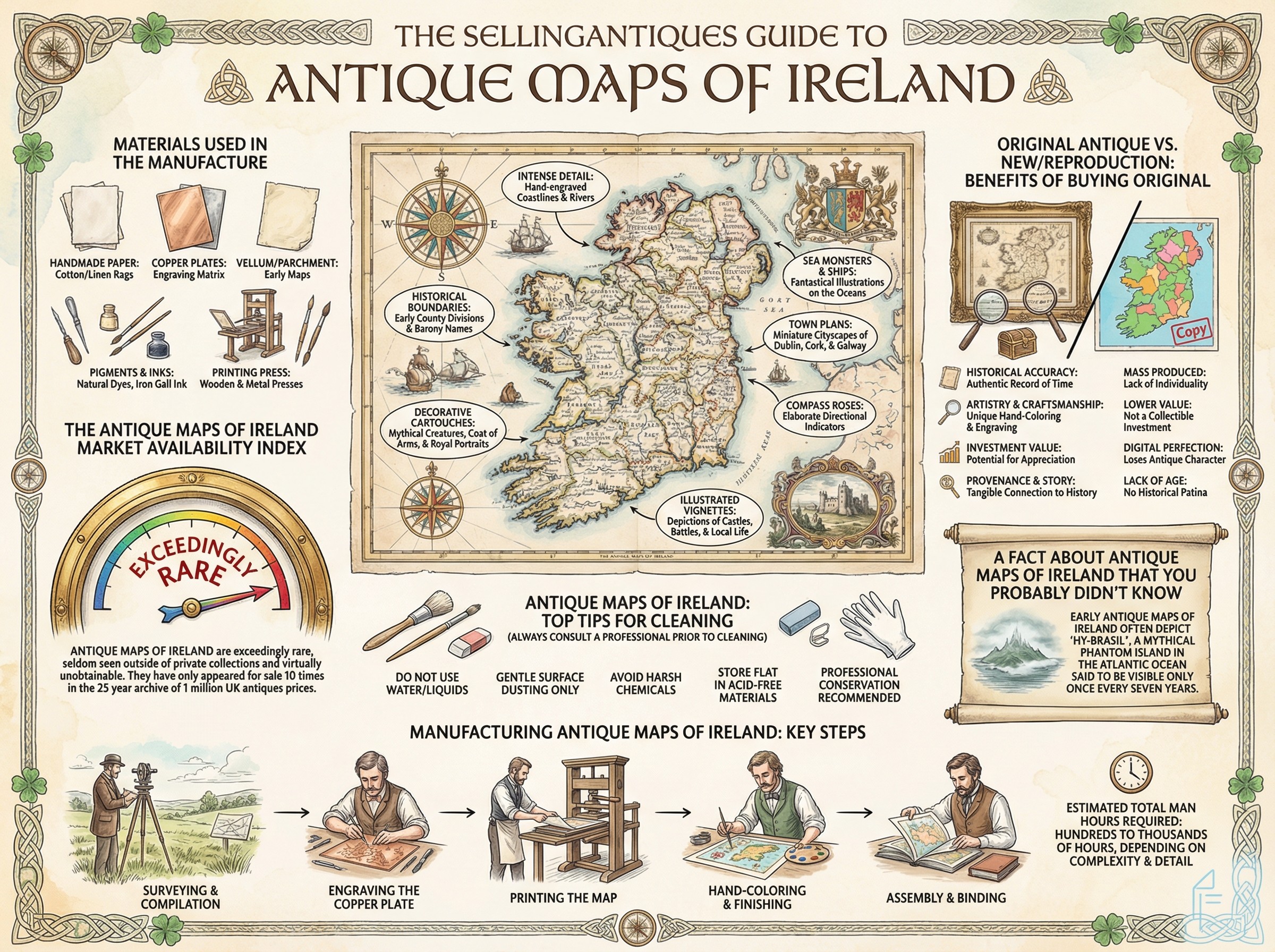 Antique Maps Of Ireland Guide Infographic