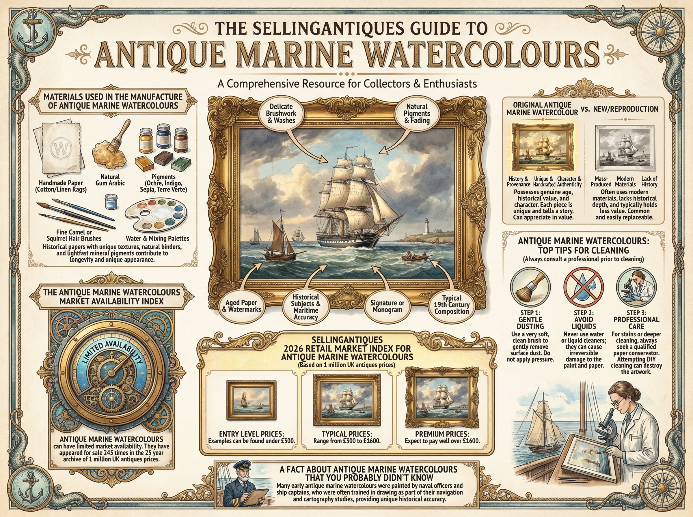Antique Marine Watercolours Guide Infographic