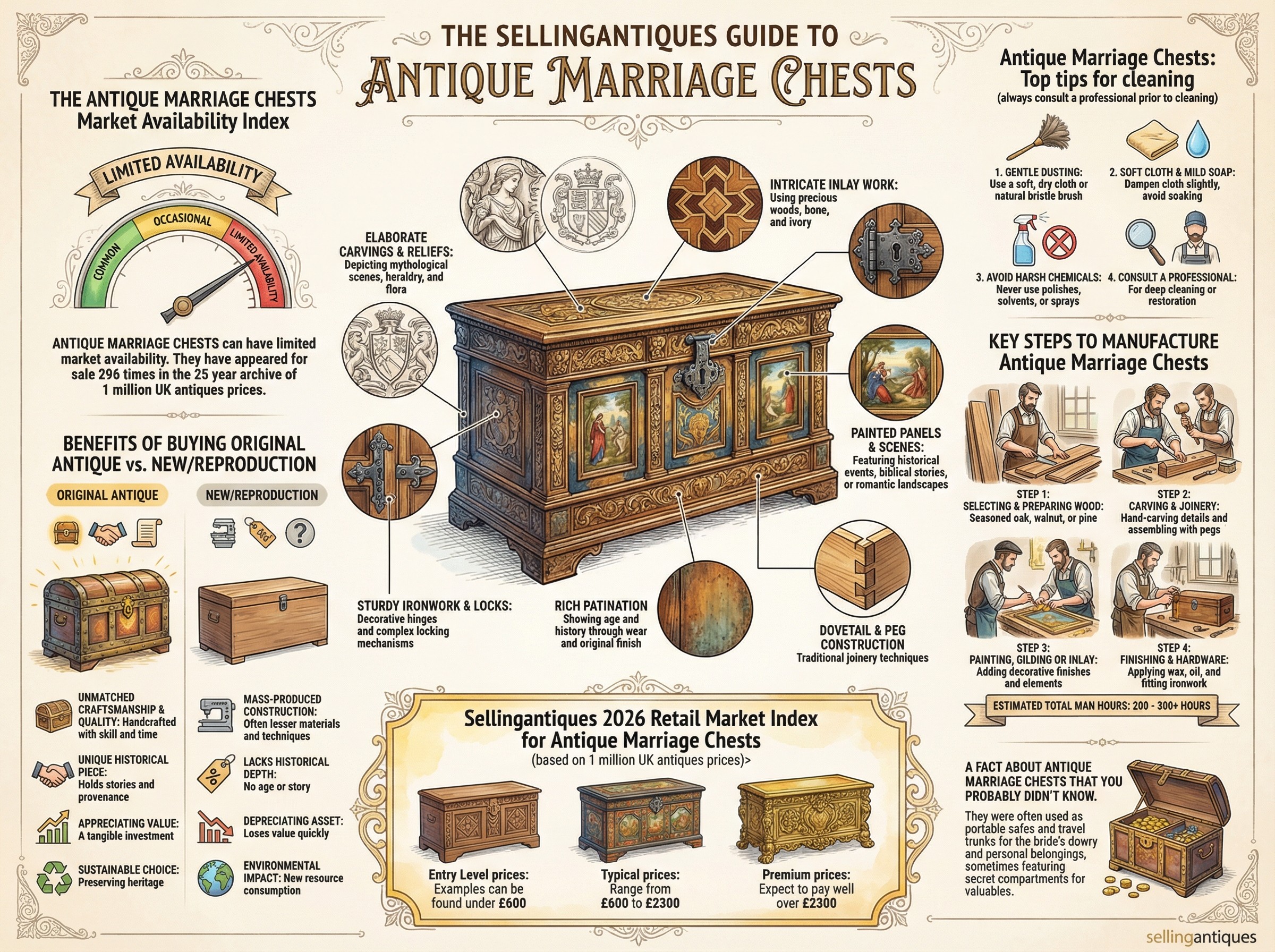 Antique Marriage Chests Guide Infographic