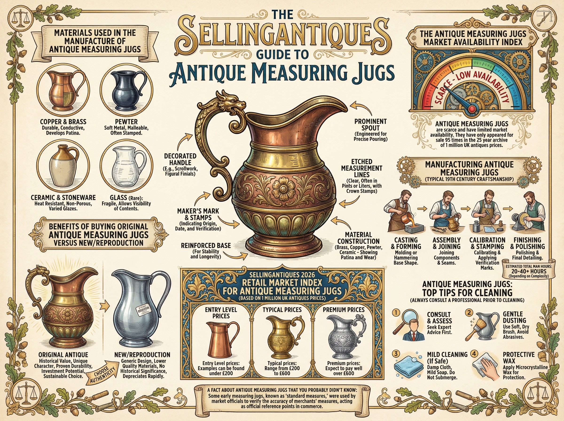 Antique Measuring Jugs Guide Infographic