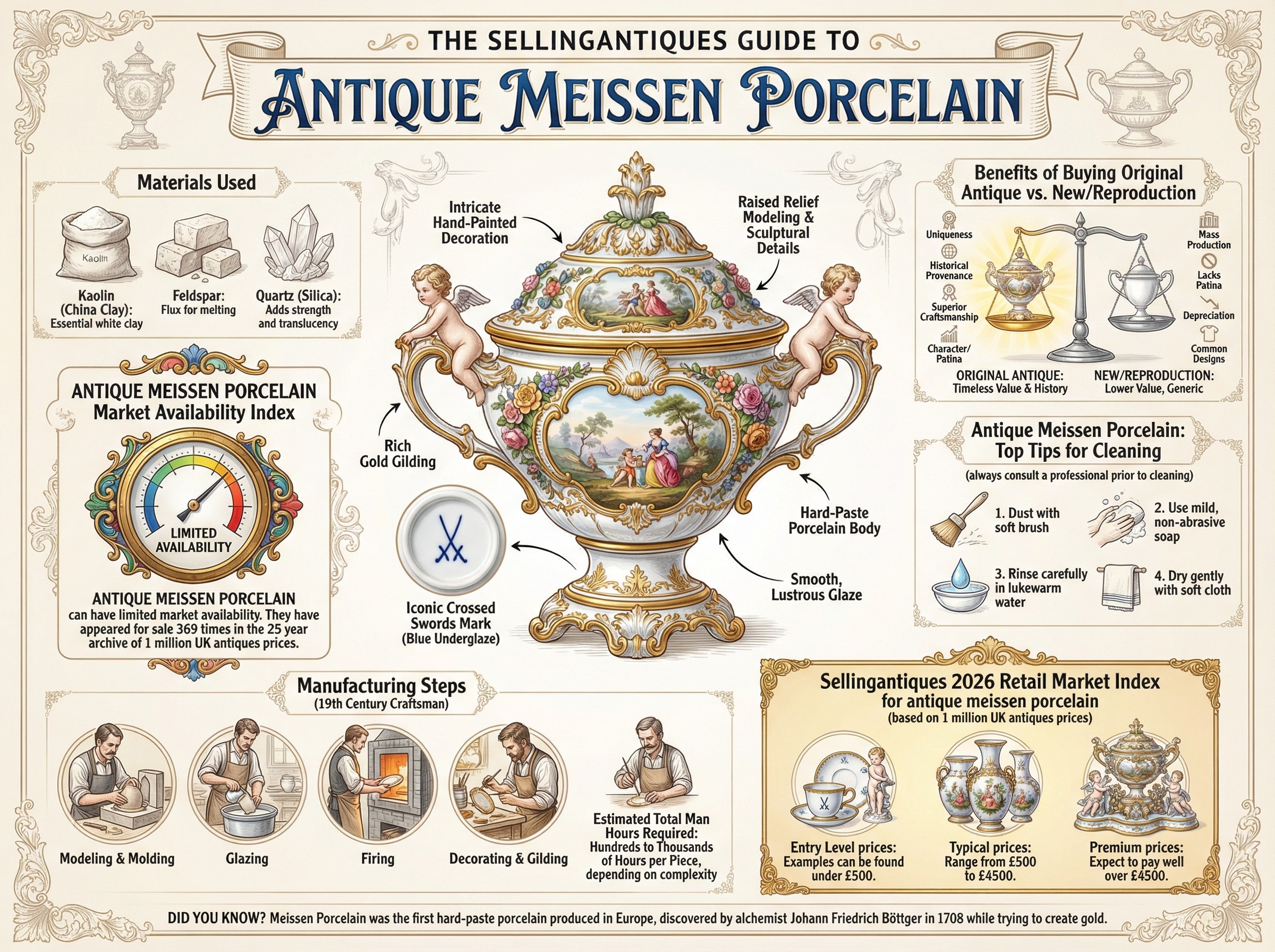 Antique Meissen Porcelain Guide Infographic