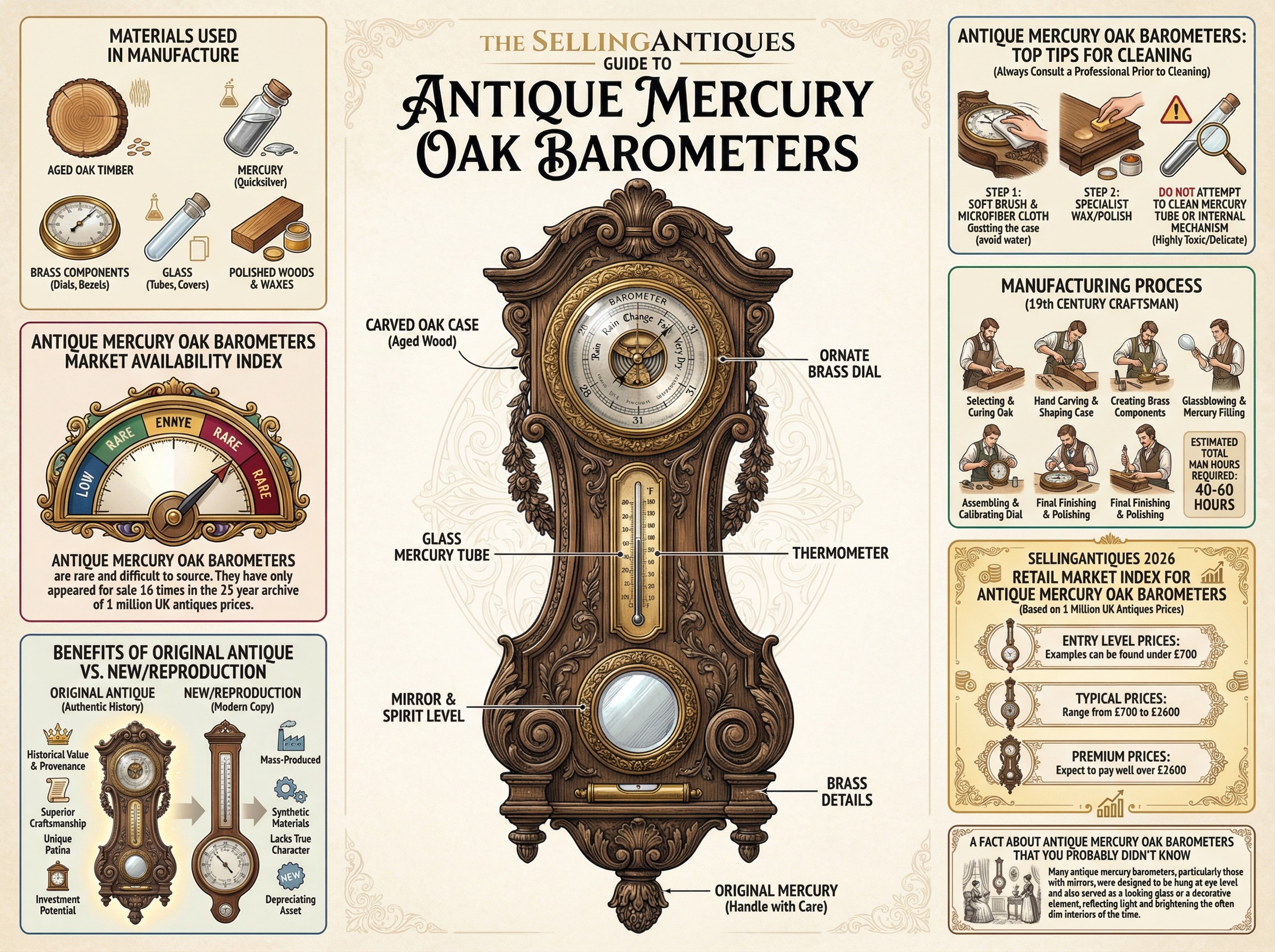 Tableau Barometer The Sellingantiques Guide to Antique Mercury Oak Barometers