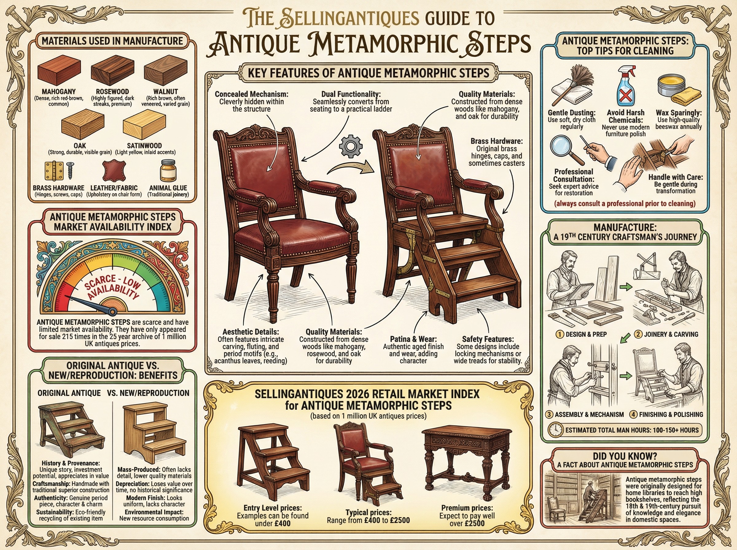 Antique Metamorphic Steps Guide Infographic