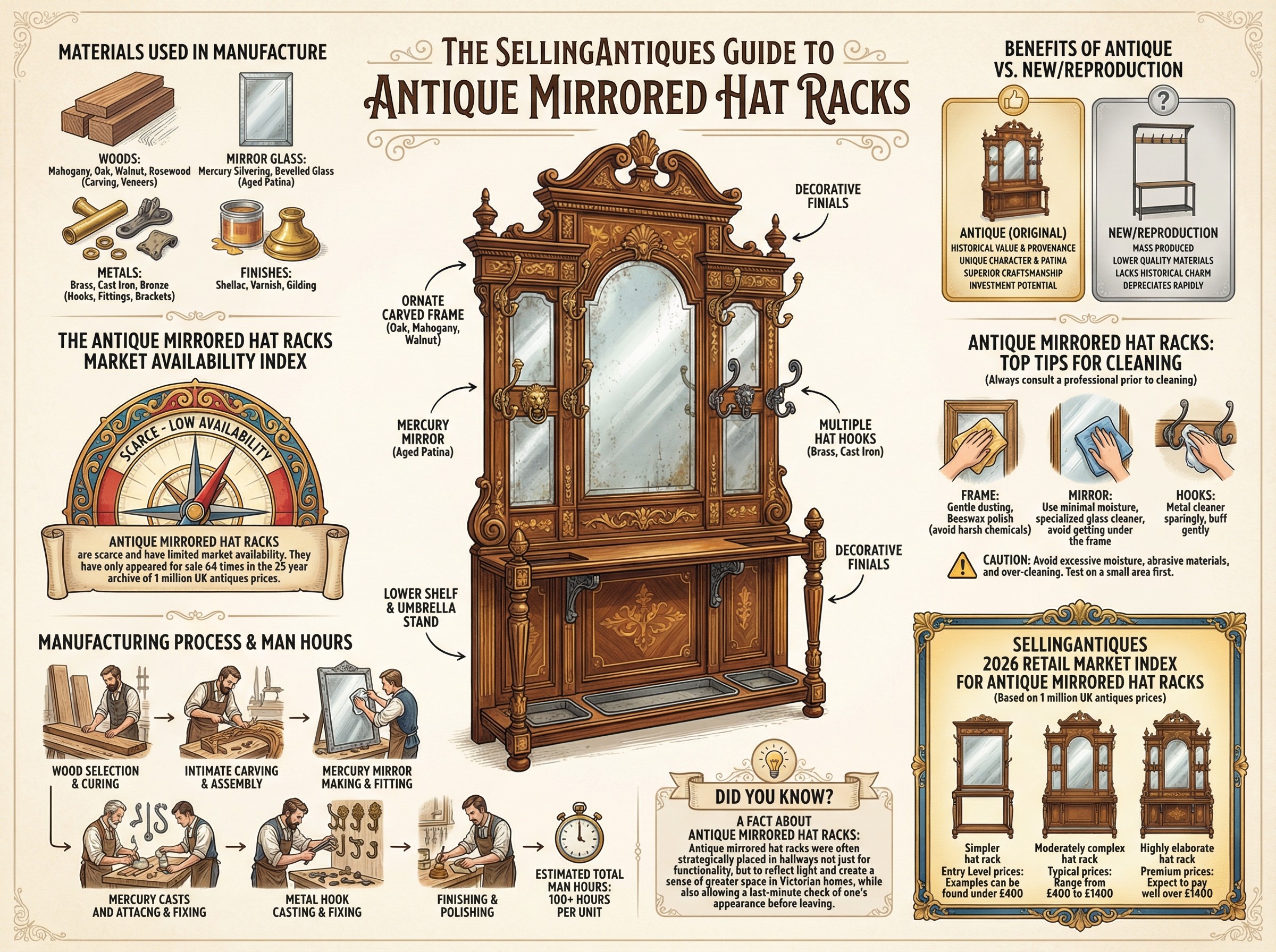 Antique Mirrored Hat Racks Guide Infographic