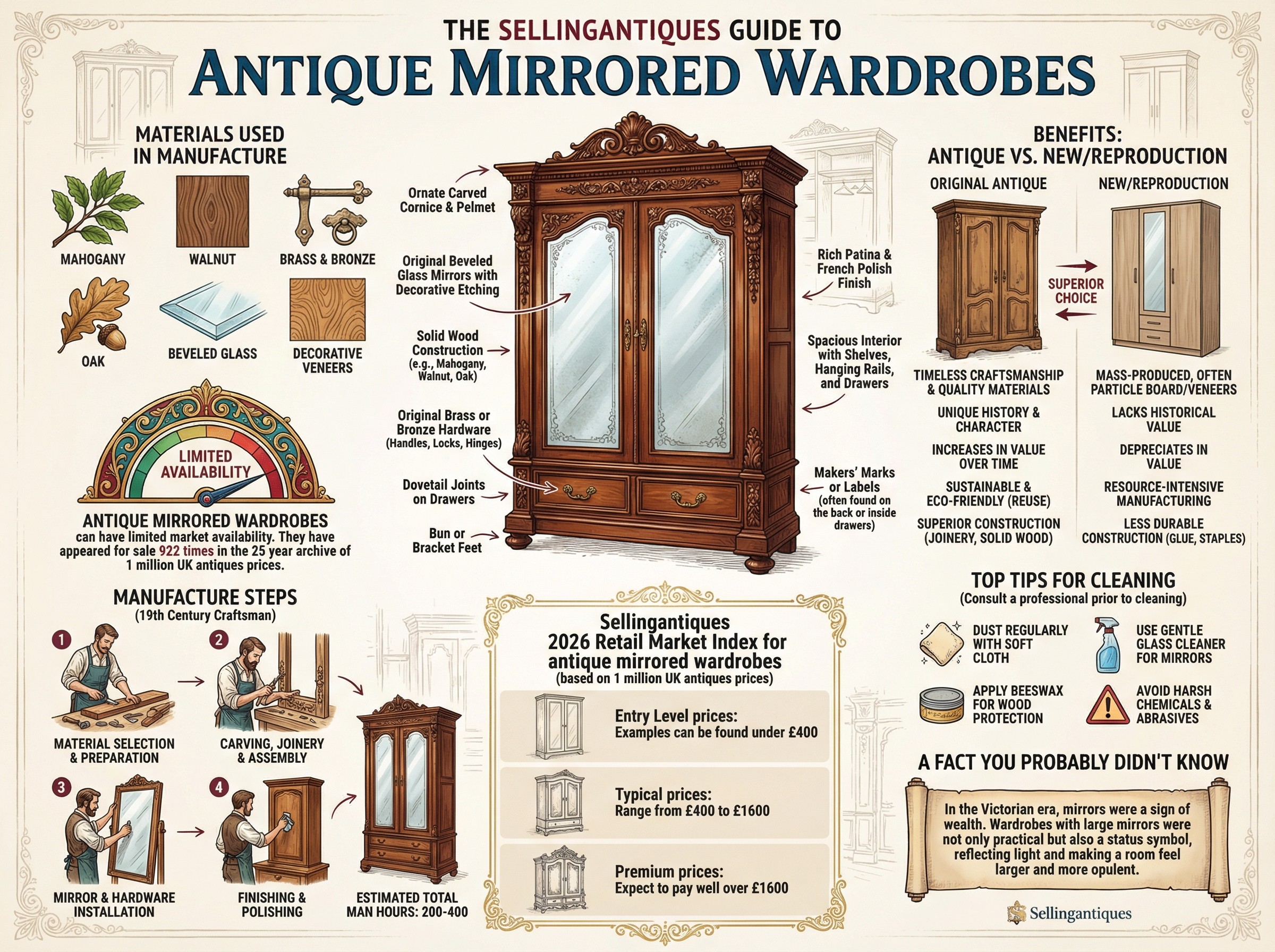 Antique Mirrored Wardrobes Guide Infographic