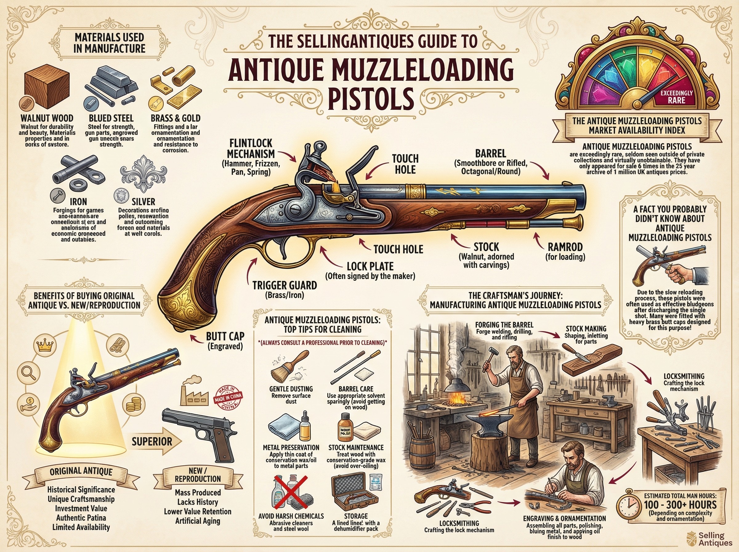 Antique Muzzleloading Pistols Guide Infographic